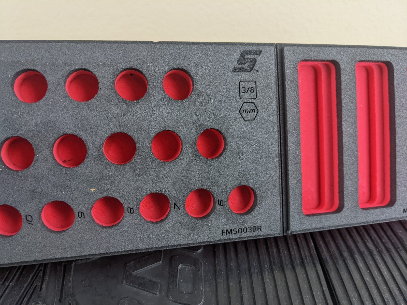 #as833 Snap-on RED FOAM ORGANIZER for 45pc 3/8″ Drive Metric Socket Set FMS003BR