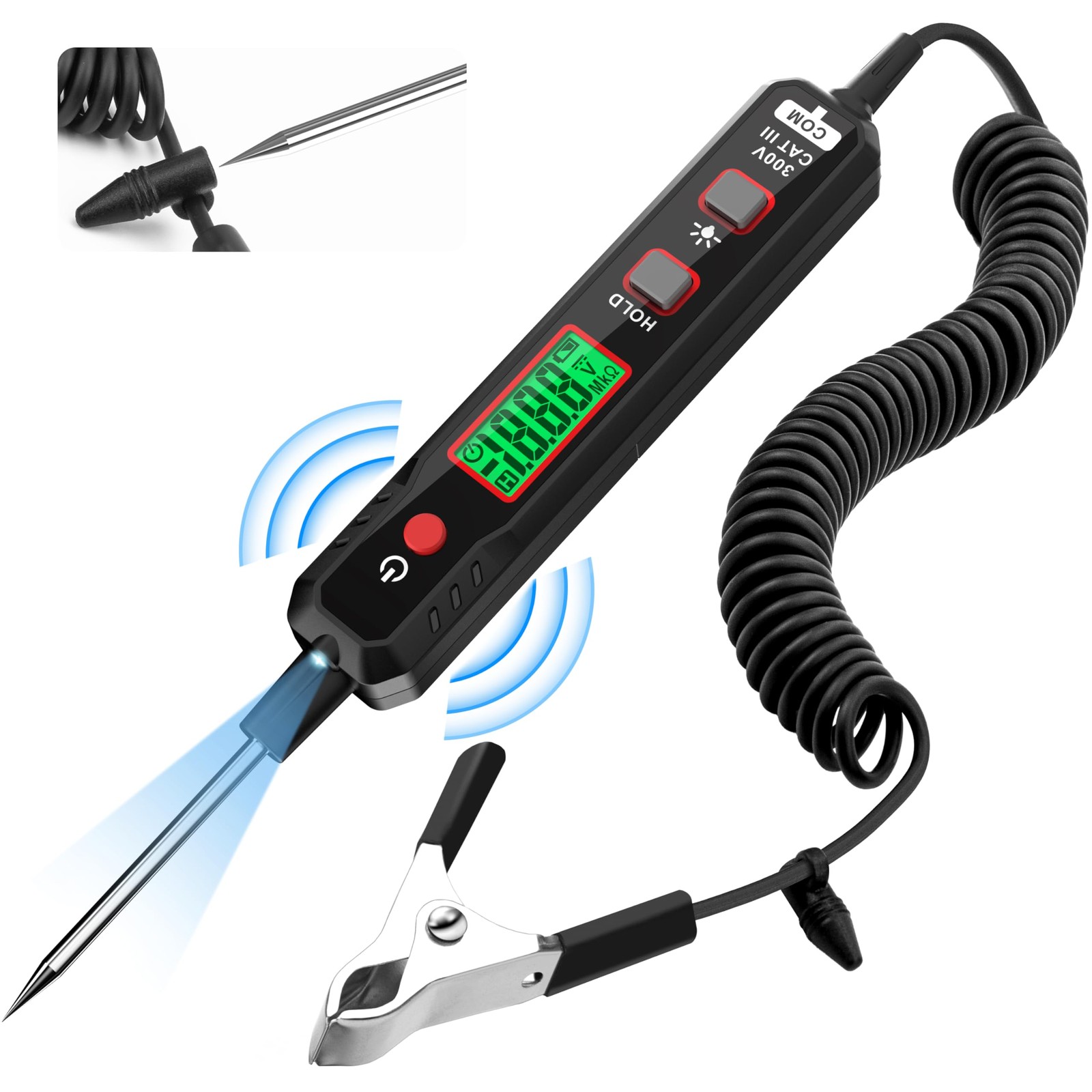 Smart Circuit Tester, 0.8V-100V DC Voltage Tester with Backlight,