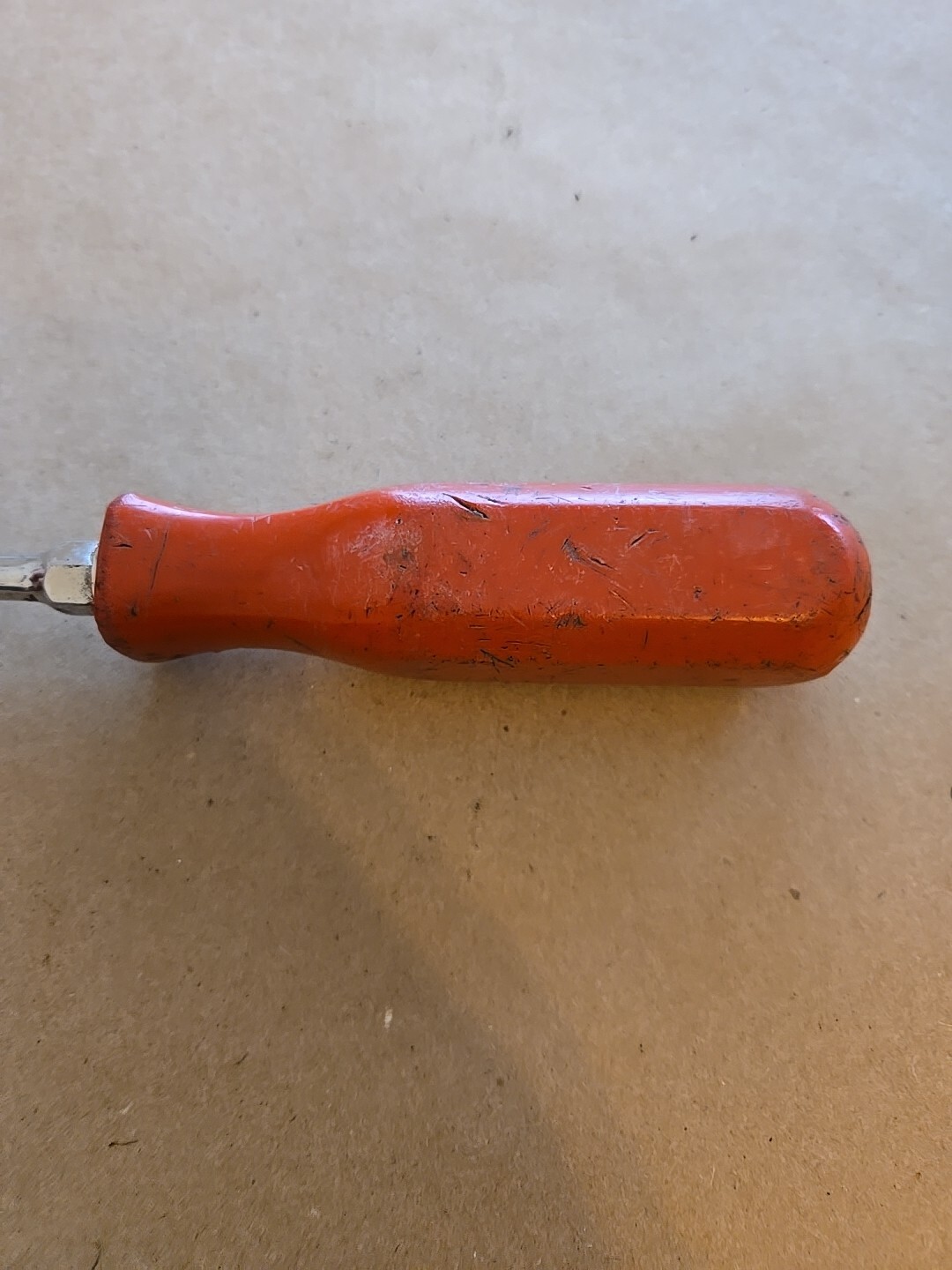 Mac Tools 5/16″×6″ Flat Tip Blade Screwdriver Red Hard Handle Worn PJRB6A