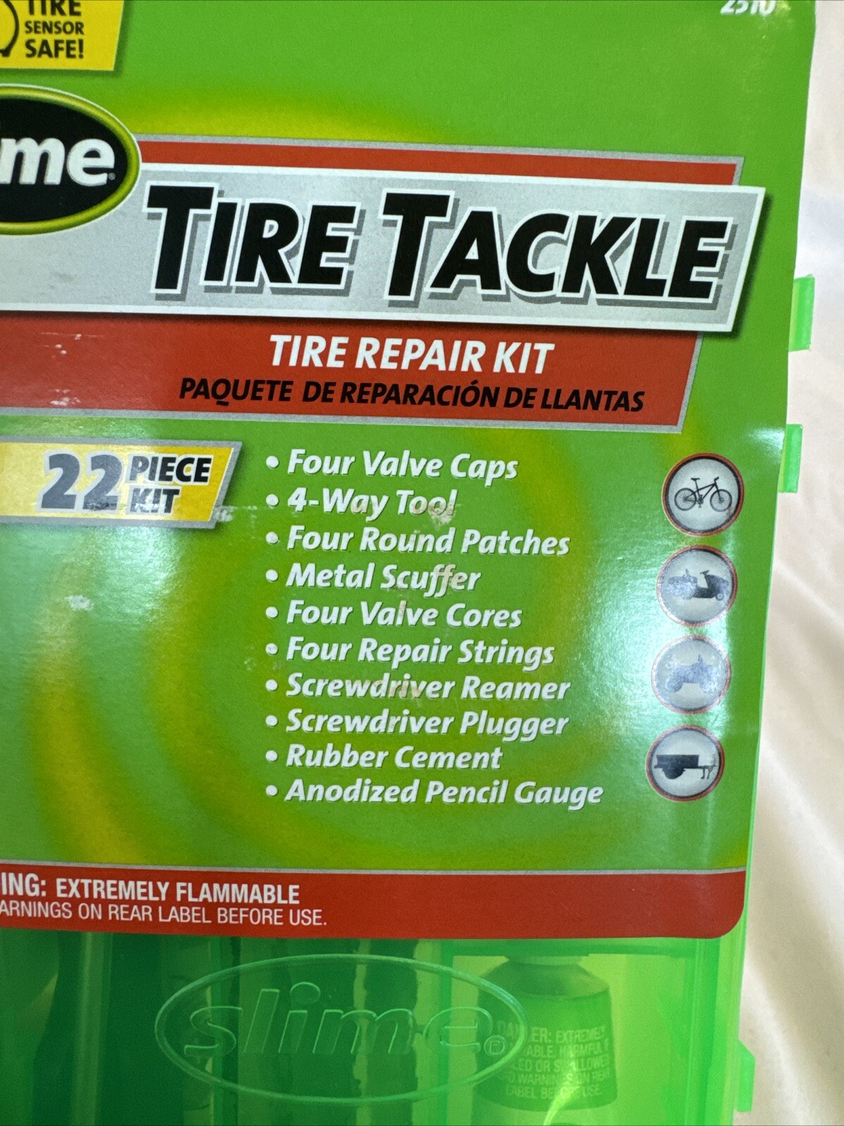 Slime 22-Piece Tire Tackle Kit – 2510 Tire Repair Kit Reusable Box