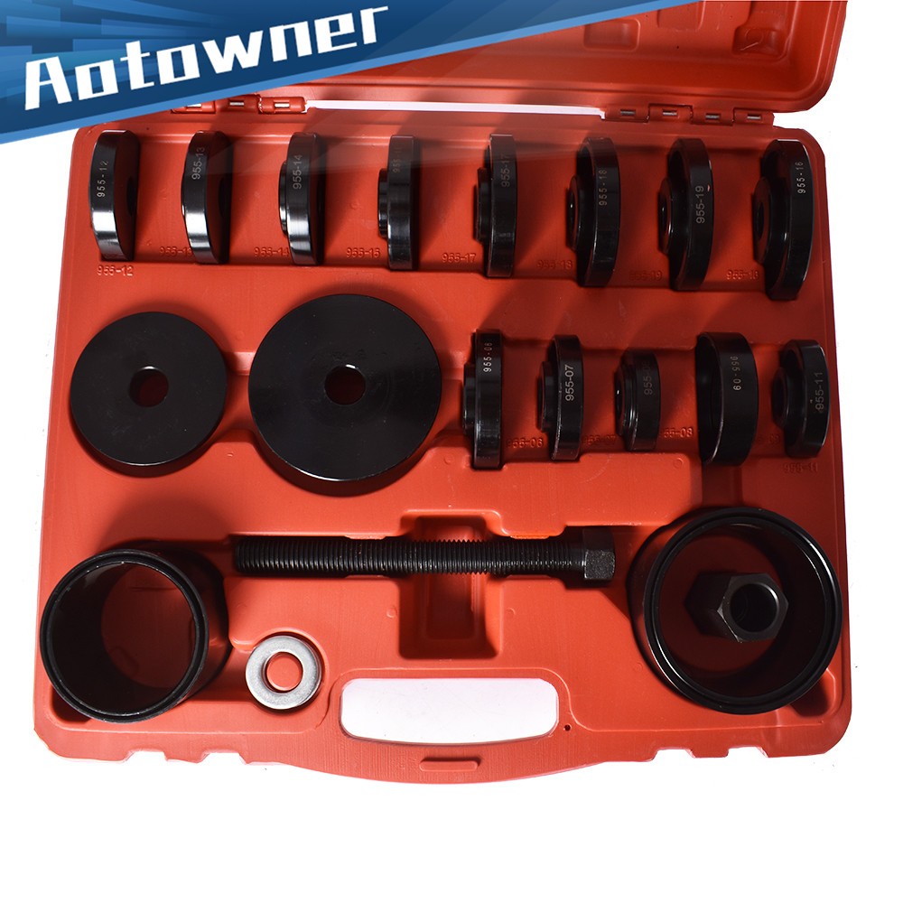 23PCS Front Wheel Drive Bearing Removal Kit Press Adapter Puller Pulley Tool Set