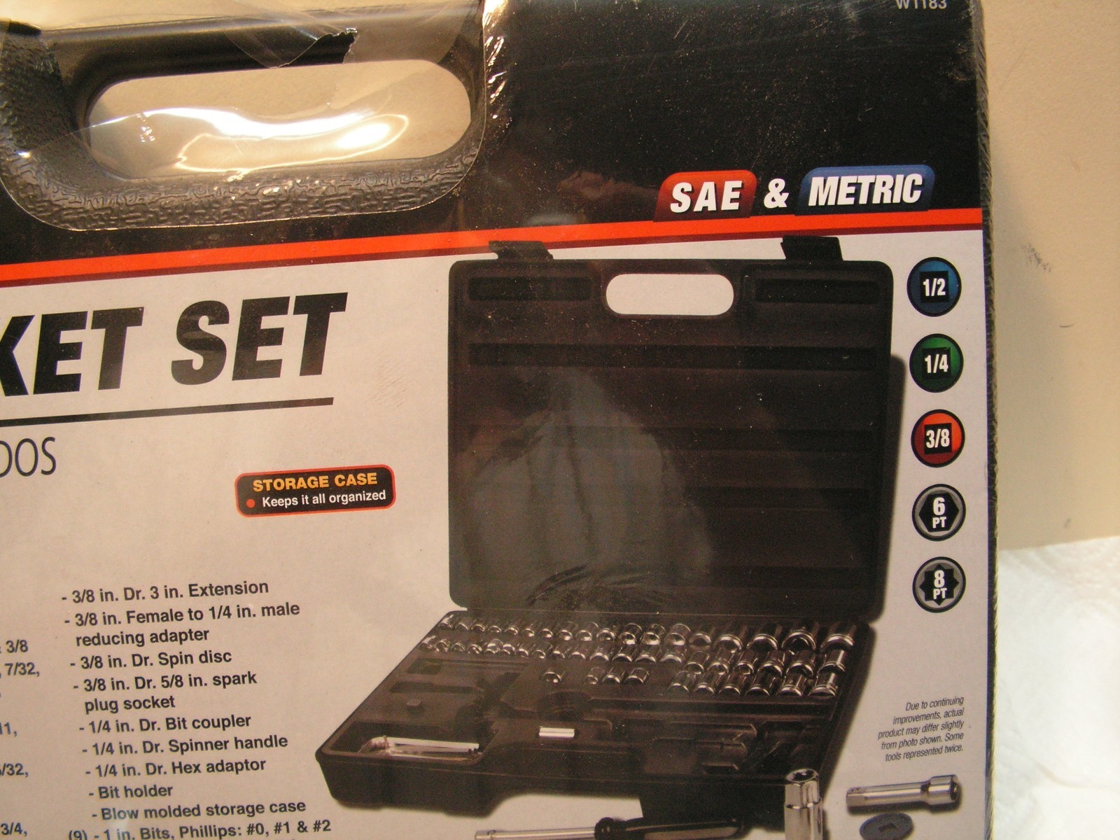 Performance Tool Kit 85 Piece Socket Set SAE & METRIC Chrome Finish W/ Case