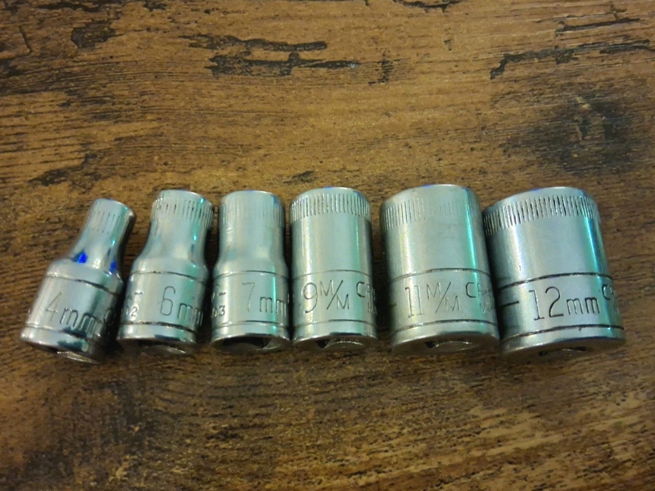 Craftsman 6pt 1/4″ Drive V Metric Sockets 4mm,6mm,7mm,9mm,11mm,12mm
