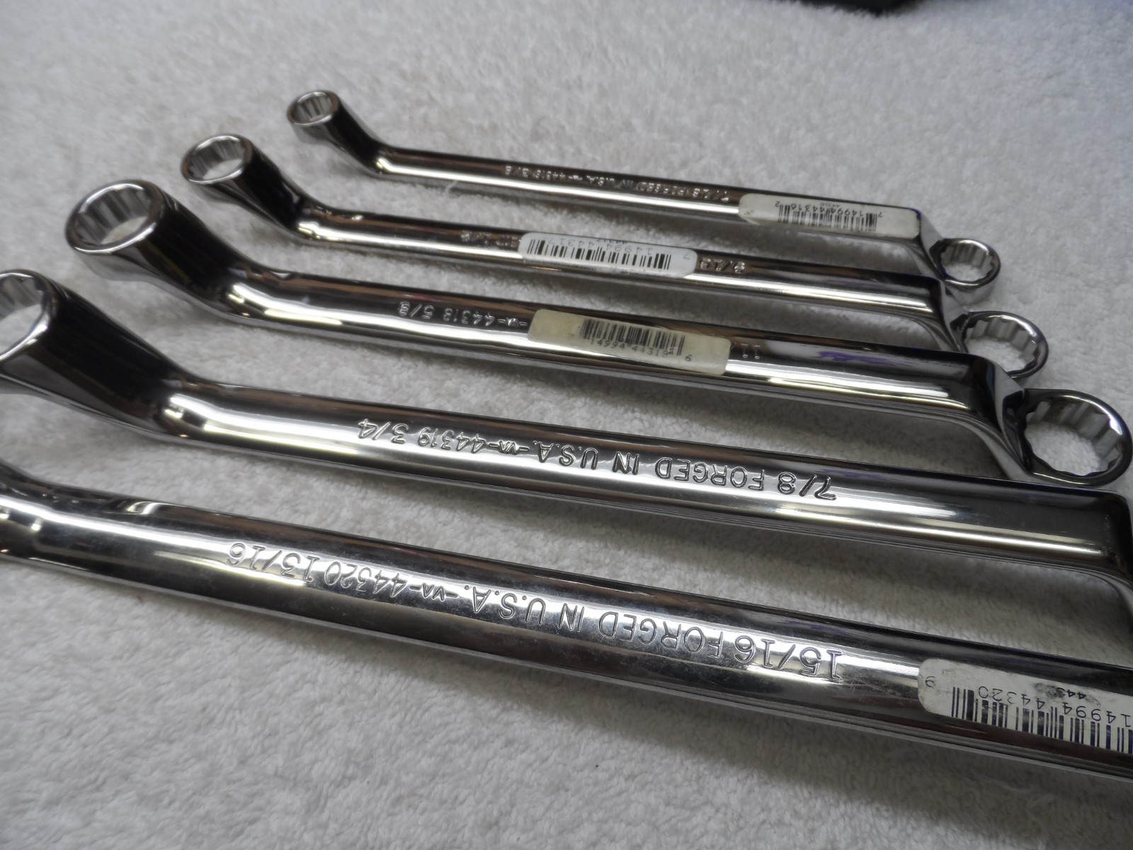Craftsman Professional USA NOS Deep Offset Full Polish SAE Wrench Set – 5 pcs