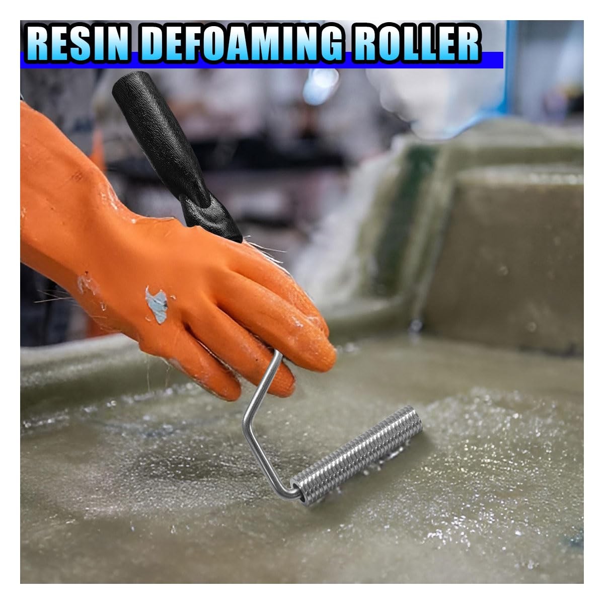 3IN Fiberglass Roller Bubble Paddle Tool, Universal Aluminum Head