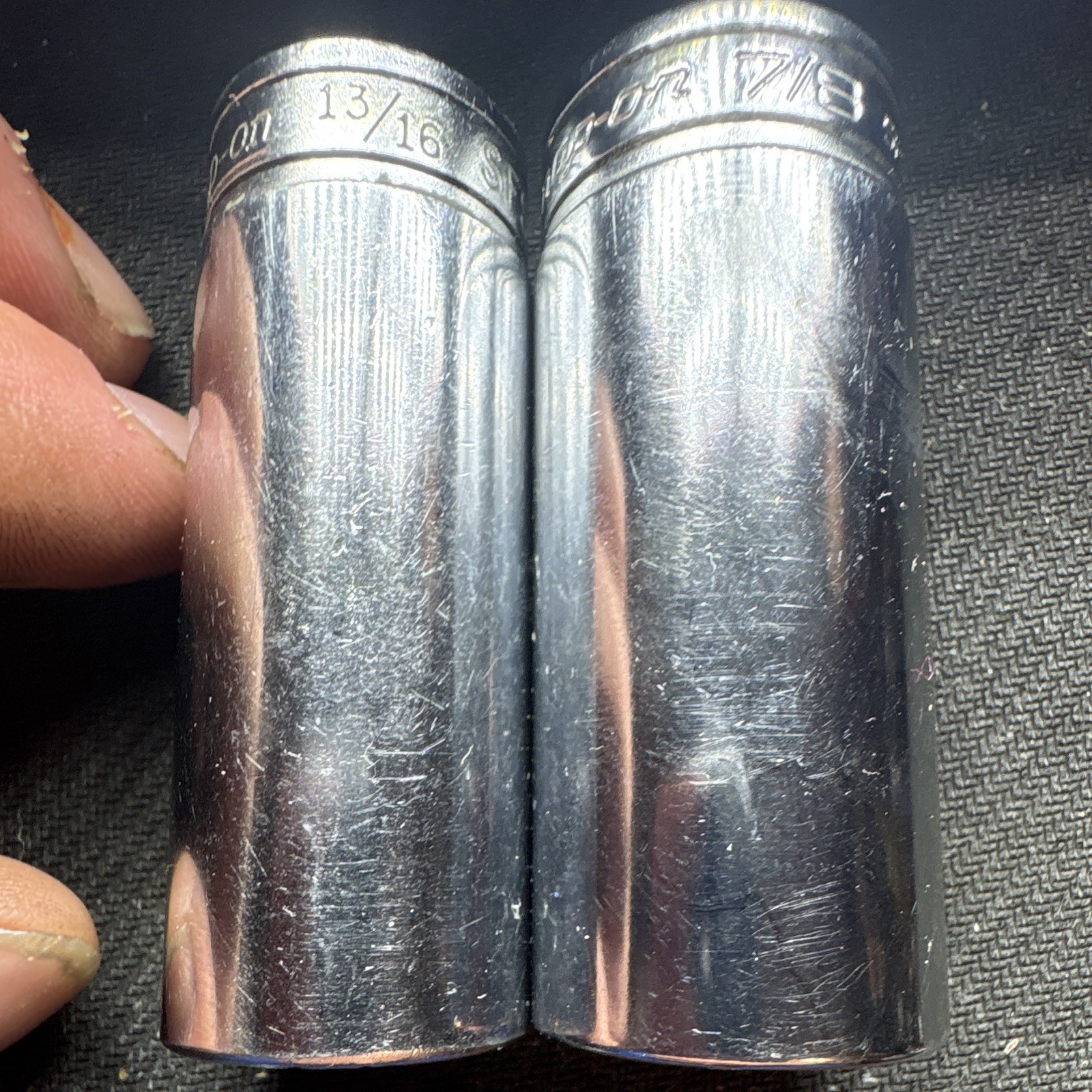 Vintage Snap-on USA SFS Deep Socket Lot 3/8″ Drive 13/16 & 7/8, 2 Pc, 6 Point