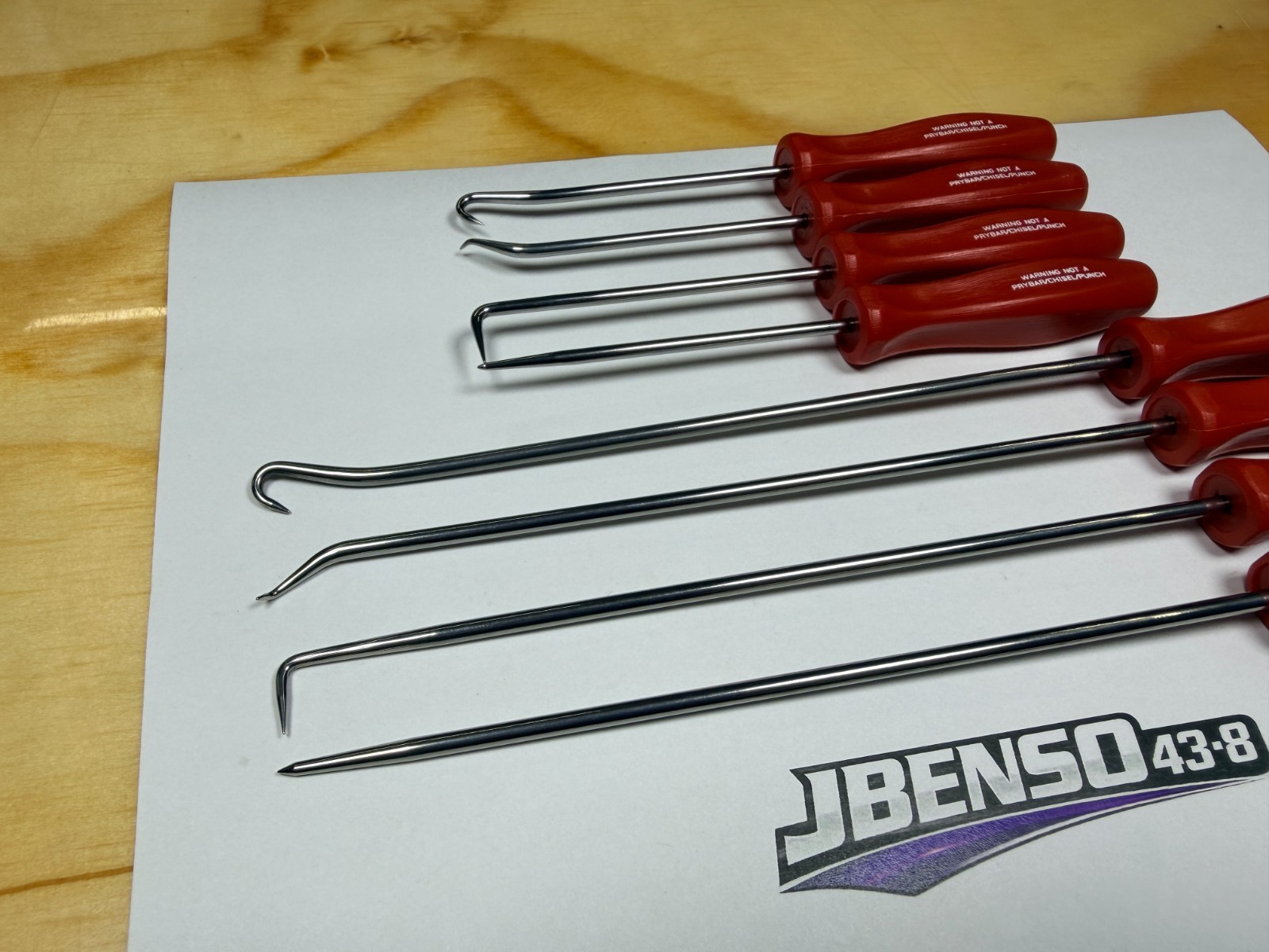 Snap-on Tools USA NEW RED 8pc Mini Hard Grip Short & Long Master Pick Set