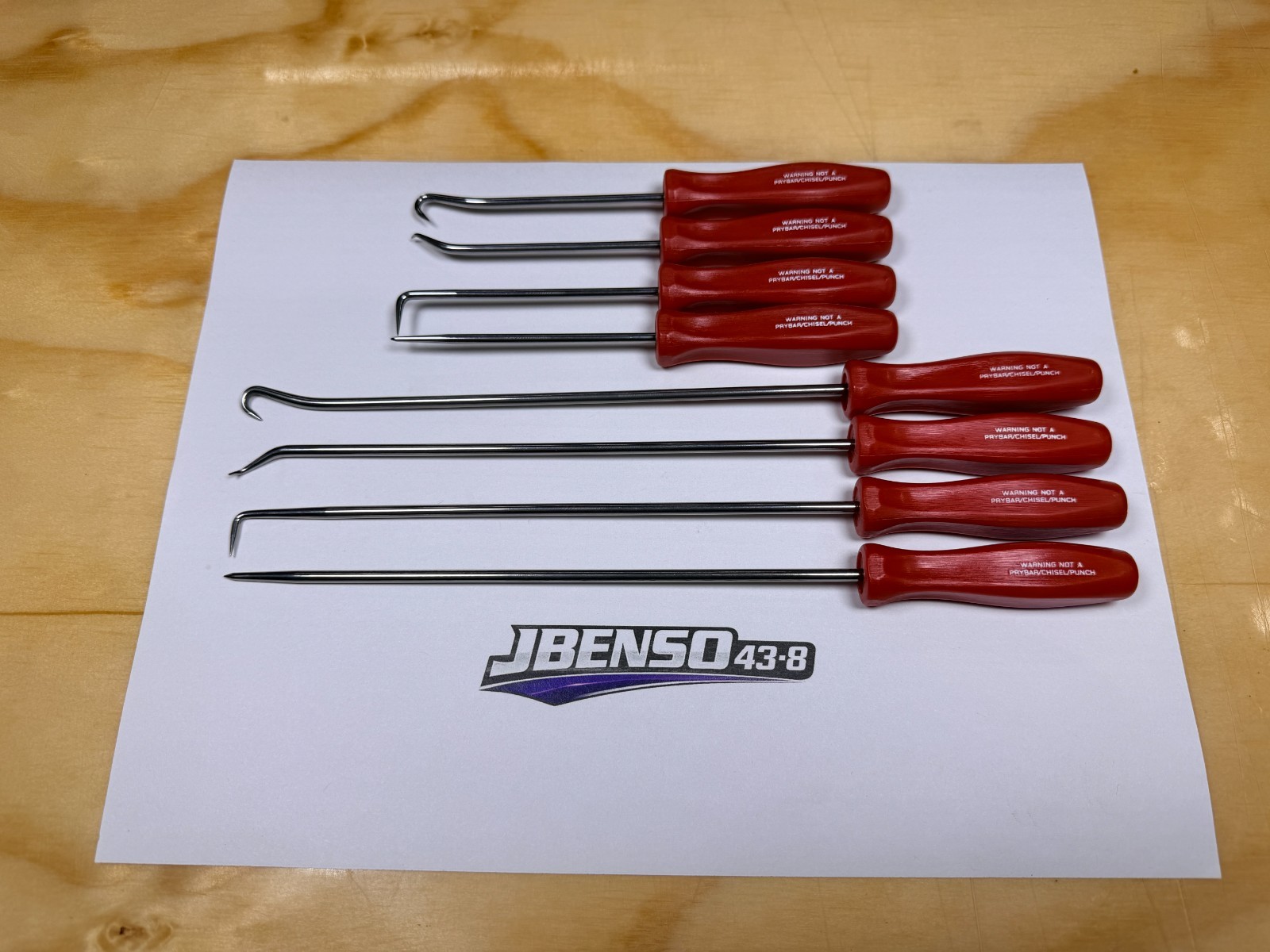 Snap-on Tools USA NEW RED 8pc Mini Hard Grip Short & Long Master Pick Set