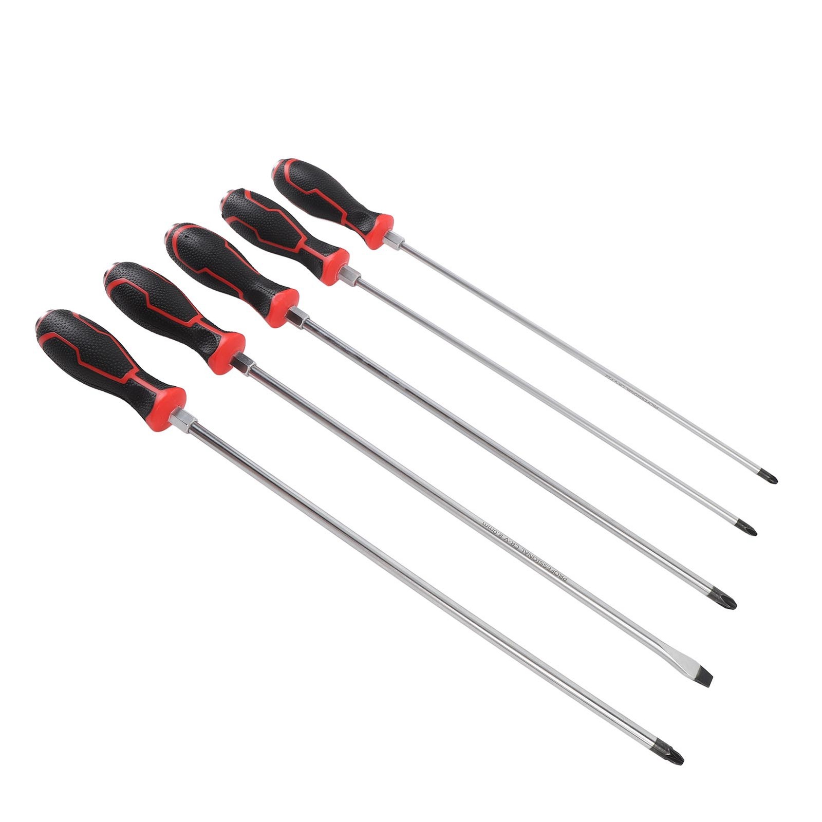 5Pcs 450mm Extra Long Screwdriver Set PH2 PH3 PZ2 PZ3 8mm Magnetic Hea GDUM