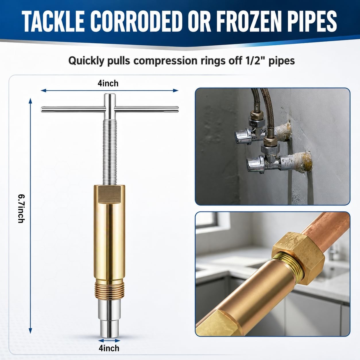 Vieliian 1/2″ Compression Sleeve & Ferrule Puller – No Heat, Cut, for DIY…