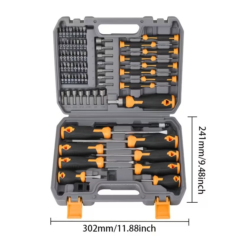 73pc Magnetic Screwdriver & Hex Torx Screw Bit Set Precision Extension Handle US