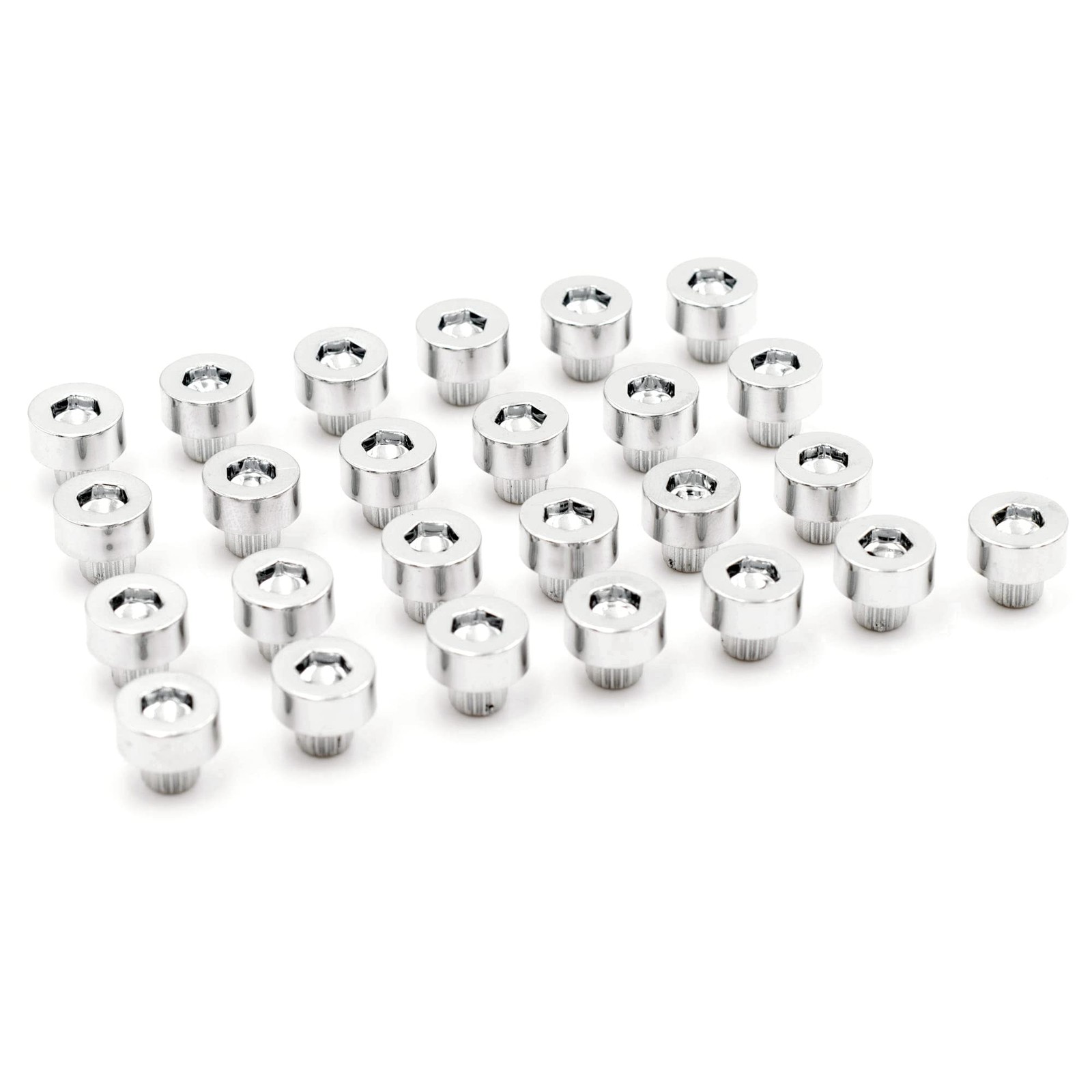 50pcs Wheel Rim Lip Rivets Nuts of 6.2mm/0.24in Hole 6.2mm(0.24″)Diam, Chrome