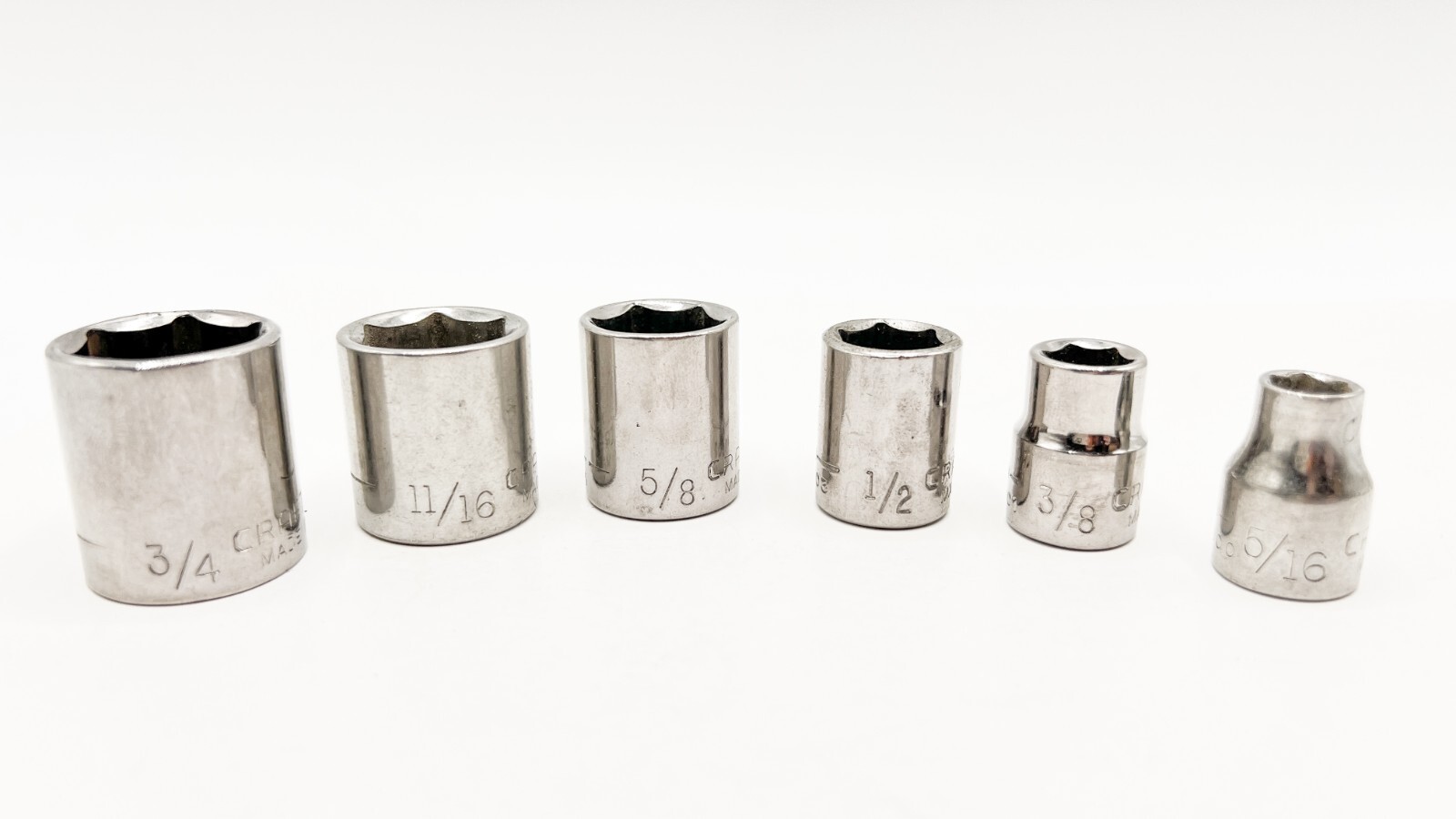 CRAFTSMAN 6-Piece, 3/8″ Drive, 6 Point, SAE Shallow Socket Set, G & G1 Series