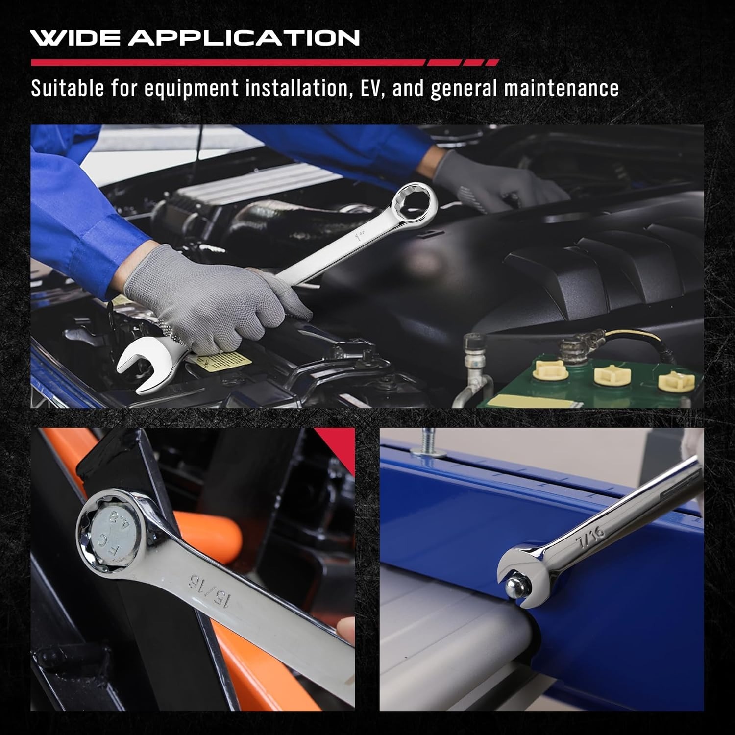 30-Piece Combination Wrench Set – Open-End Wrench Set with Storage Case