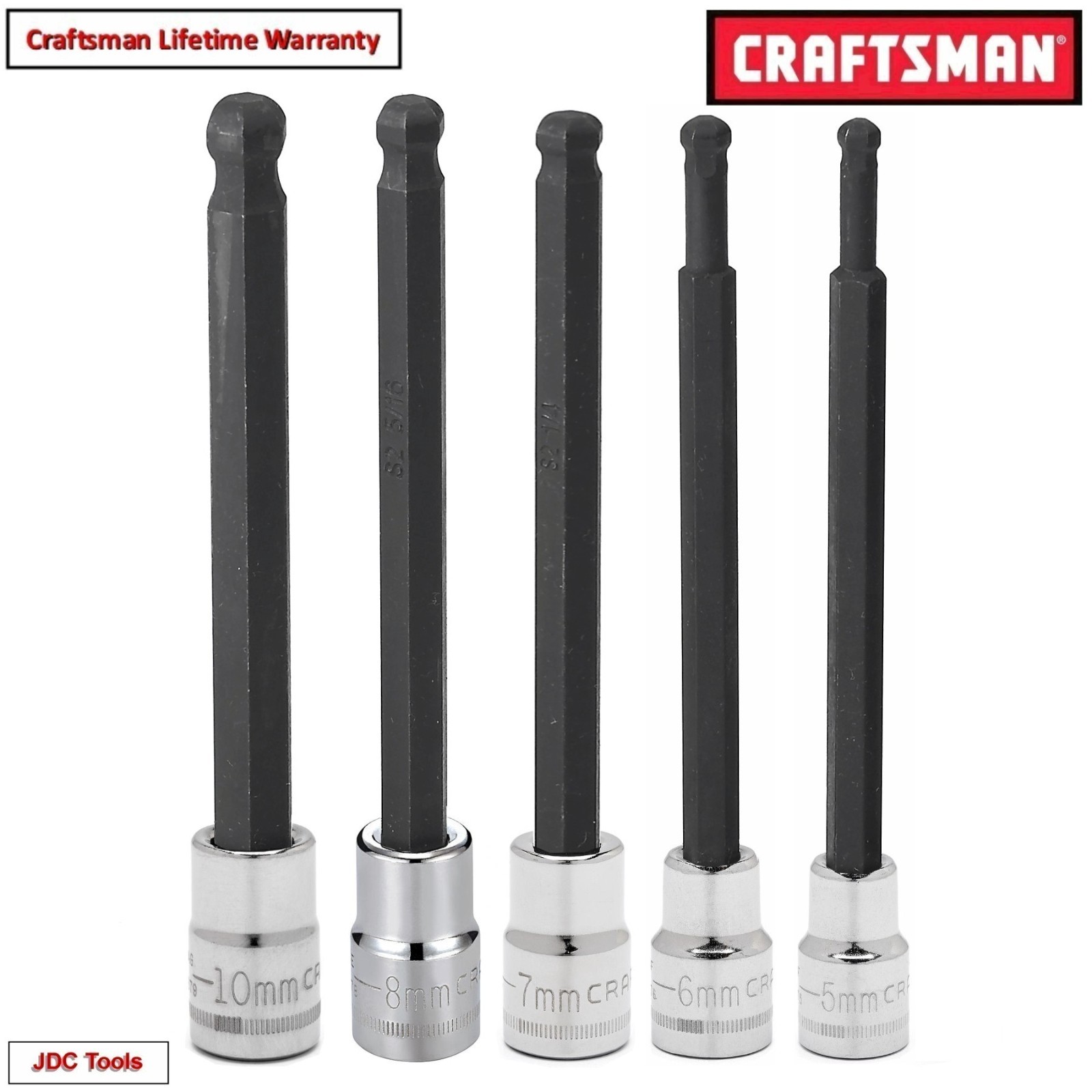 CRAFTSMAN 16pc 1/4 3/8 LONG SAE&METRIC MM Torx Hex Allen bit ratchet socket set