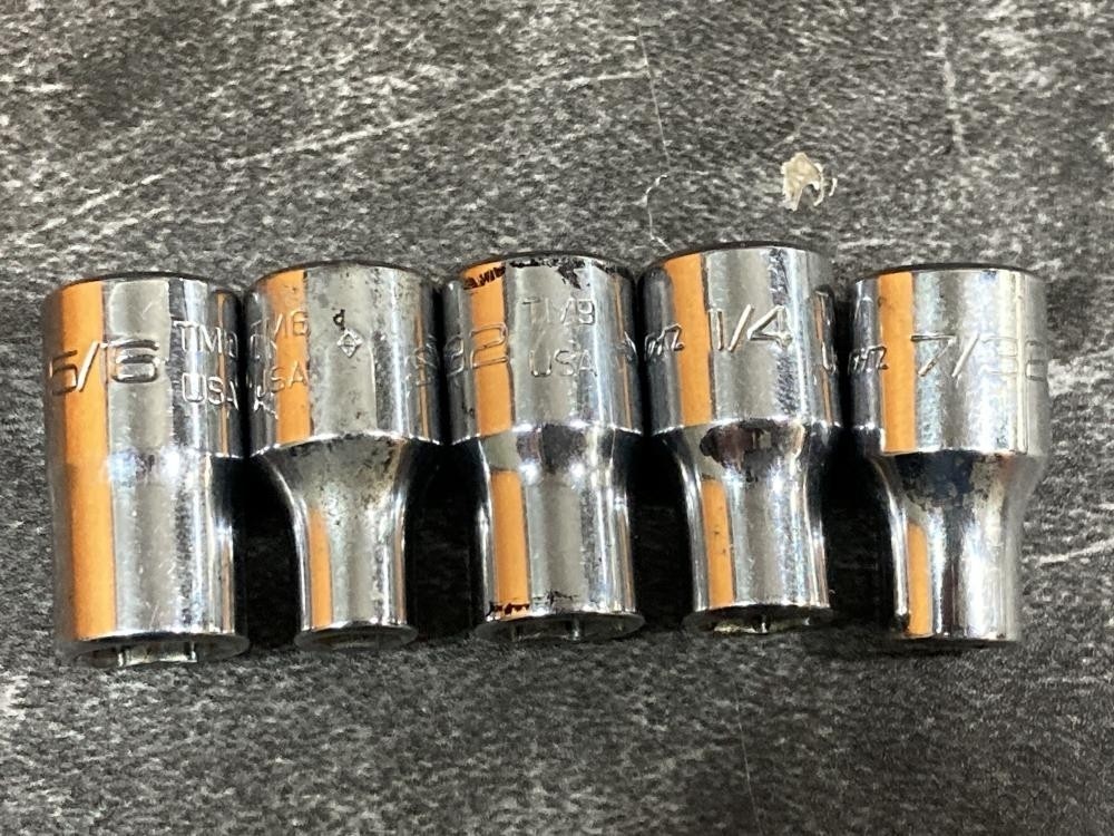 Snap-on TM Series 1/4″ Drive 6Pt SAE Shallow Socket 10Pc Set [Used]