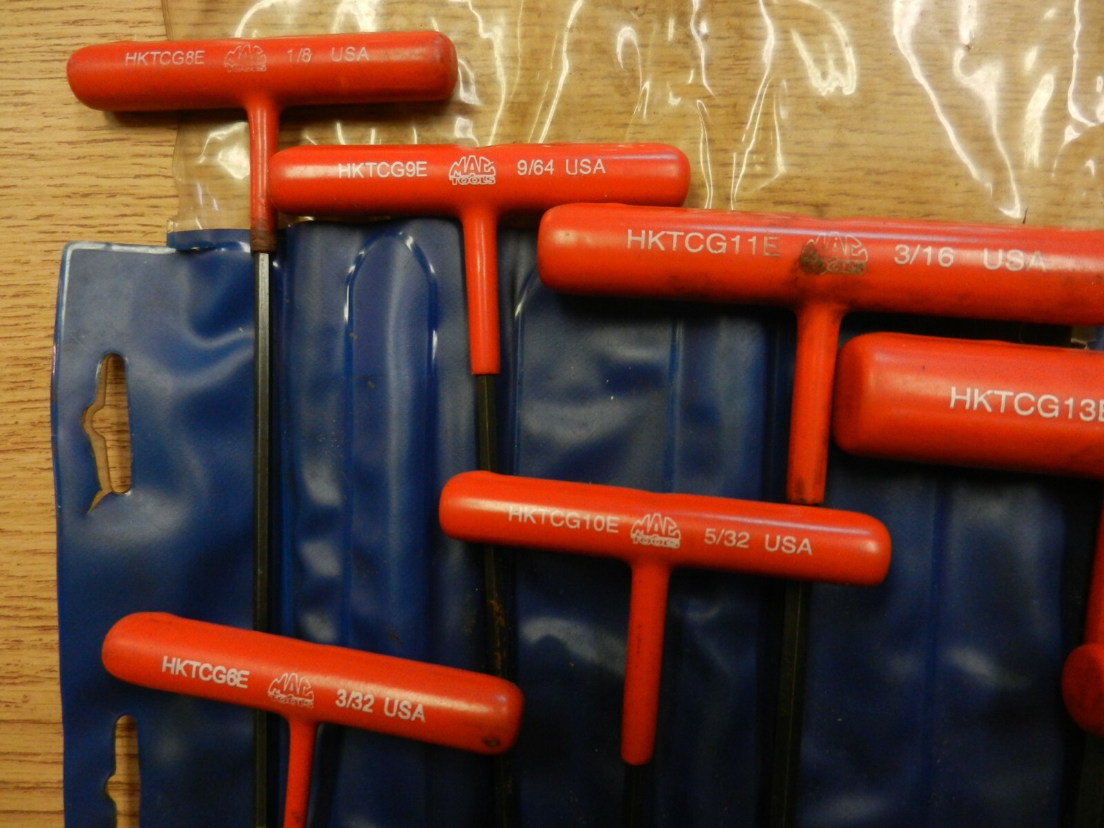 Mac Tools 9 Piece Set SAE T-Handle Hex Key Set W/Sleeve SHKT10CGE * Missing 7/64