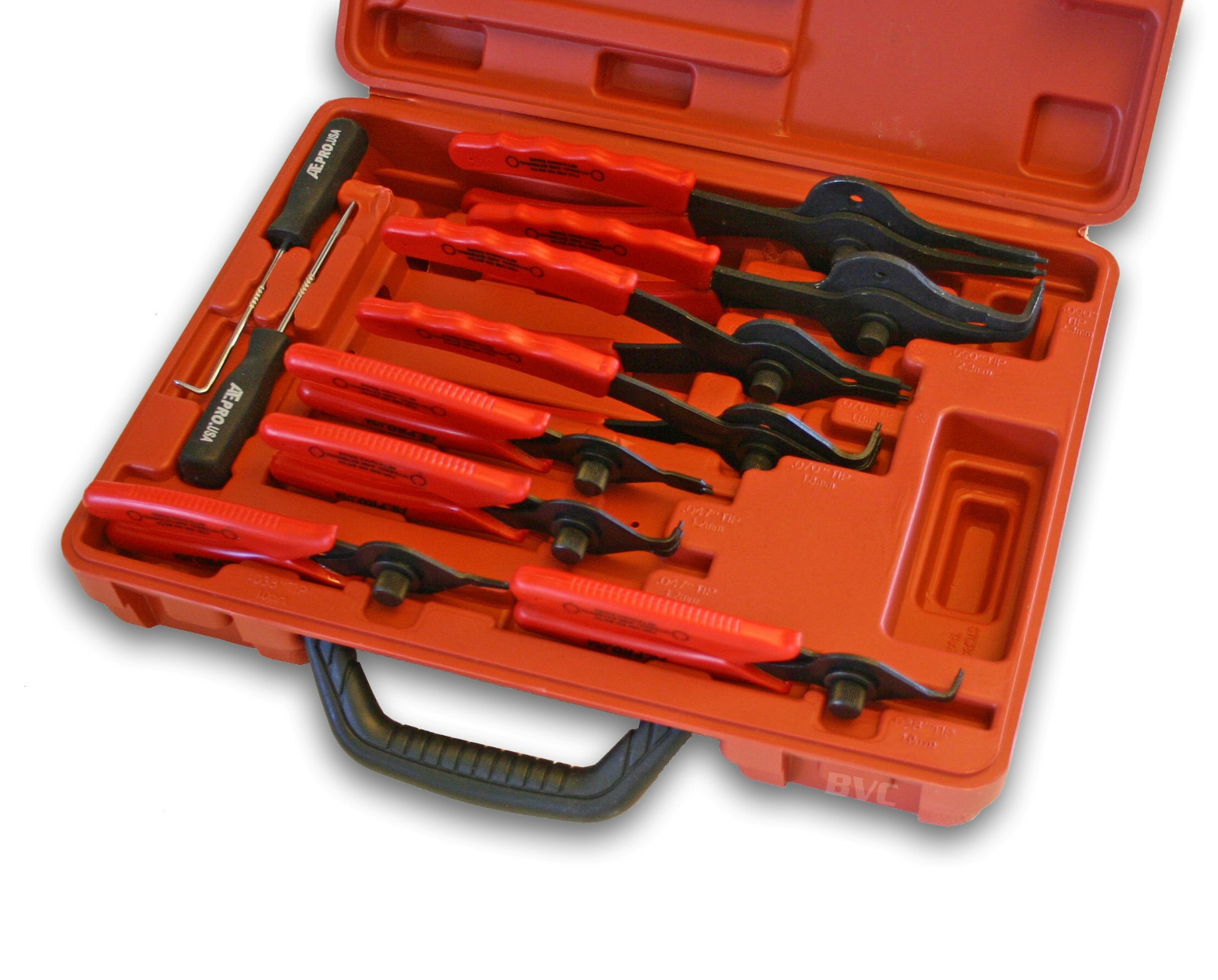 11 Piece Snap Ring Pliers Set with Blow Molded Case – Inside and Outside