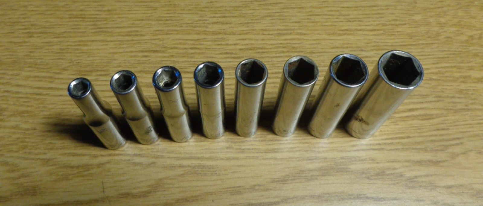 Vintage Craftsman 1/4″ Drive SAE Deep Socket Set 3/16″-7/16″ USA 8pc 2″ long
