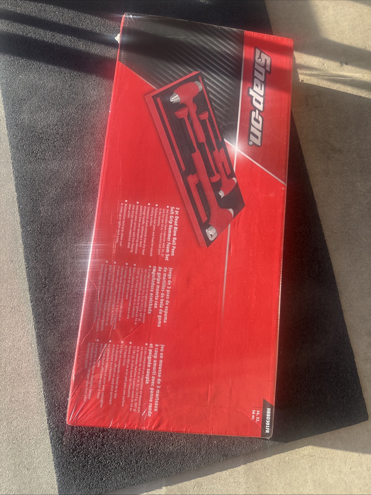 For Snap On Tools HBBD301FR dead blow ball peen hammer foam set red 16 32 56 oz