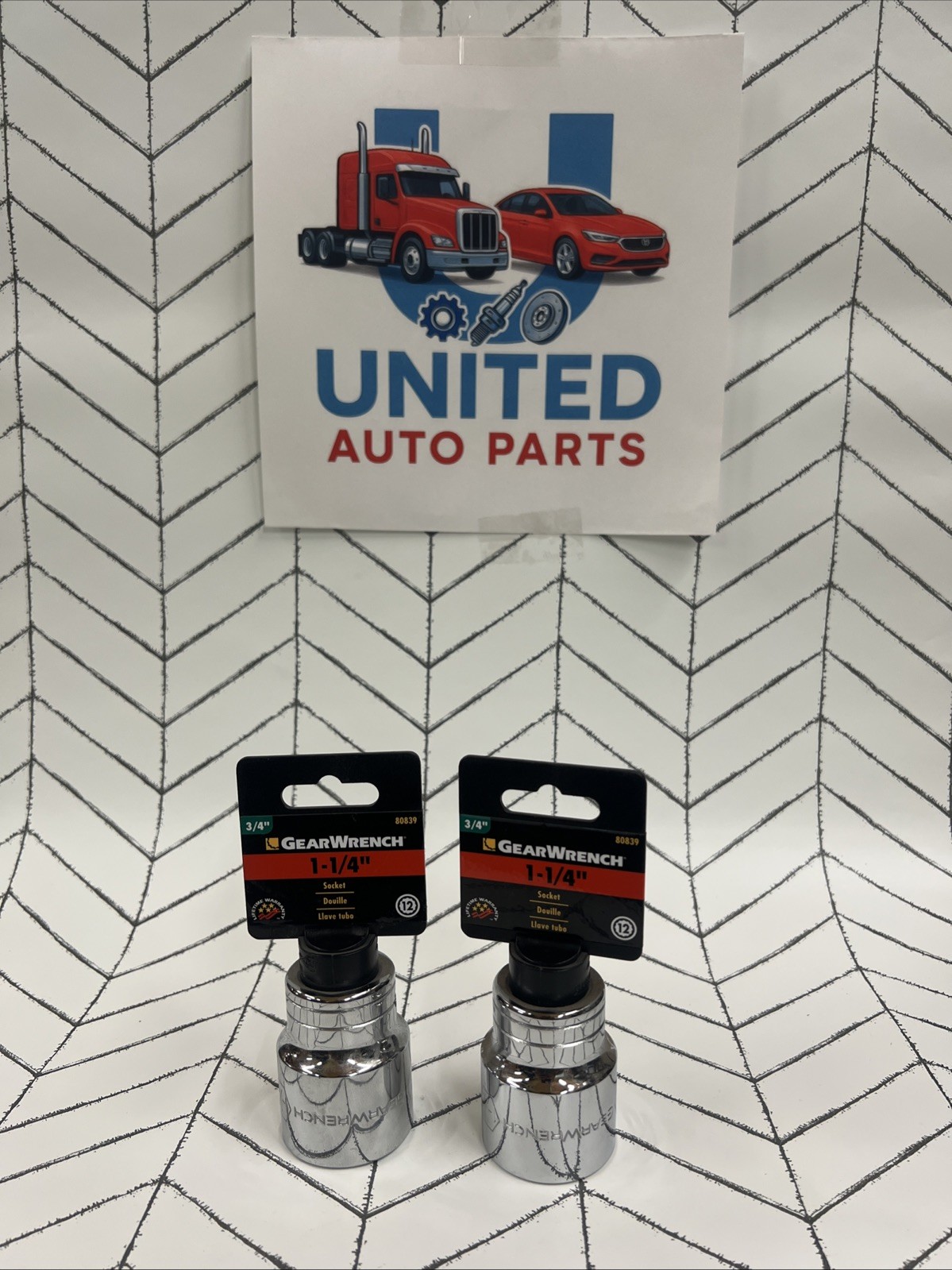 GEARWRENCH 80839 3/4″ Drive 1-1/4″ SAE Socket 12Pt ( 2 Packs)