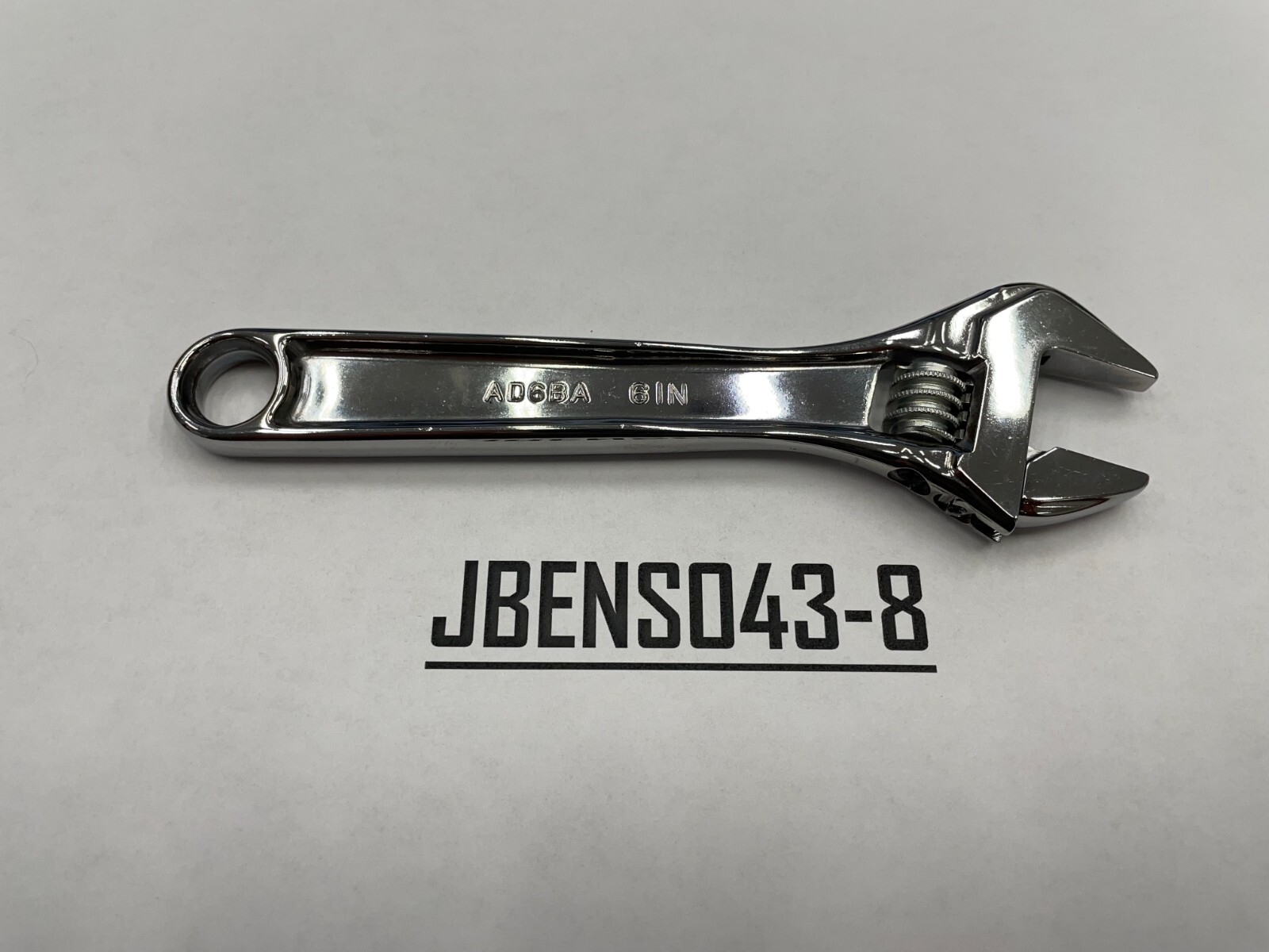 Snap-on Tools NEW 6″ Length Chrome Smooth Jaw Adjustable Wrench AD6BA