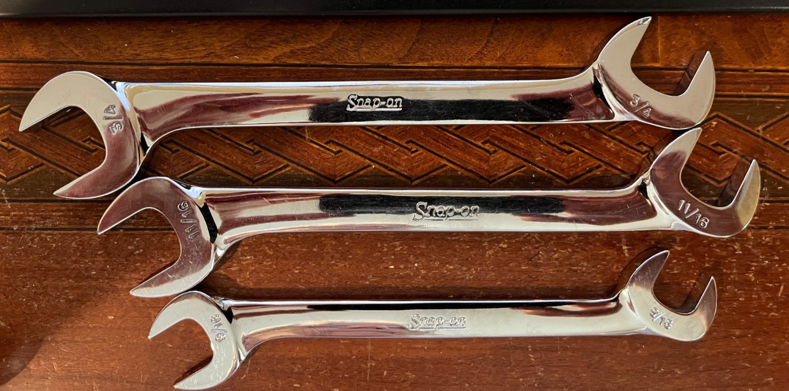 Snap-on VS807 Underline Series SAE 7pc 4 Way Open End Wrench Set 3/8″-3/4″ Mint!