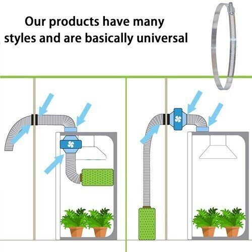 4in 6in 8in 10in 12in Hose Clamp Stainless Steel Duct Clamp Worm Gear Adjustable