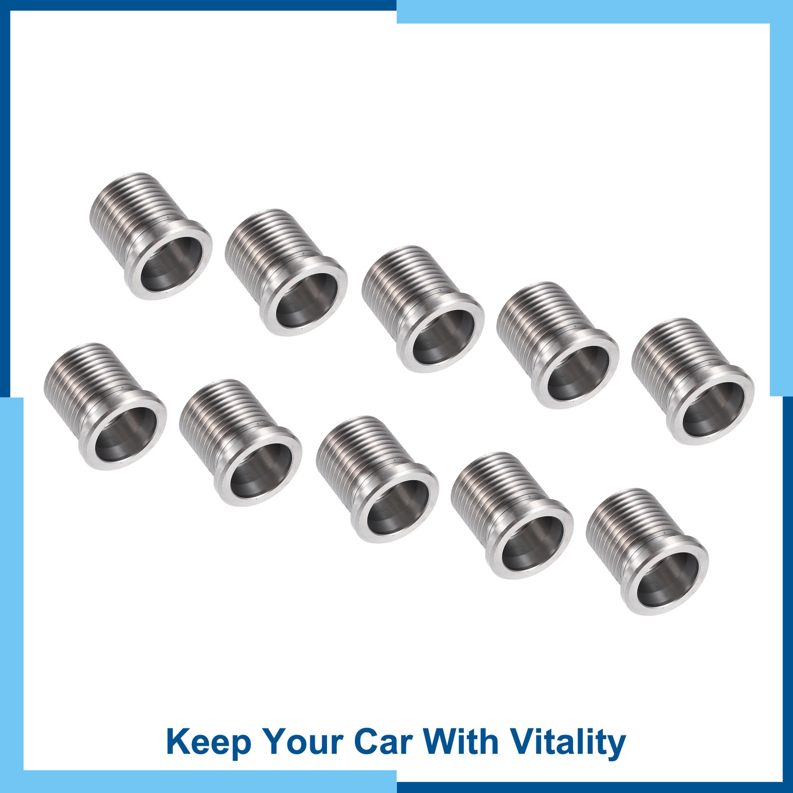 Spark Plug Port Insert Tool, for Ford Triton Motor 5.4L, Metal Silver Tone 10Pcs
