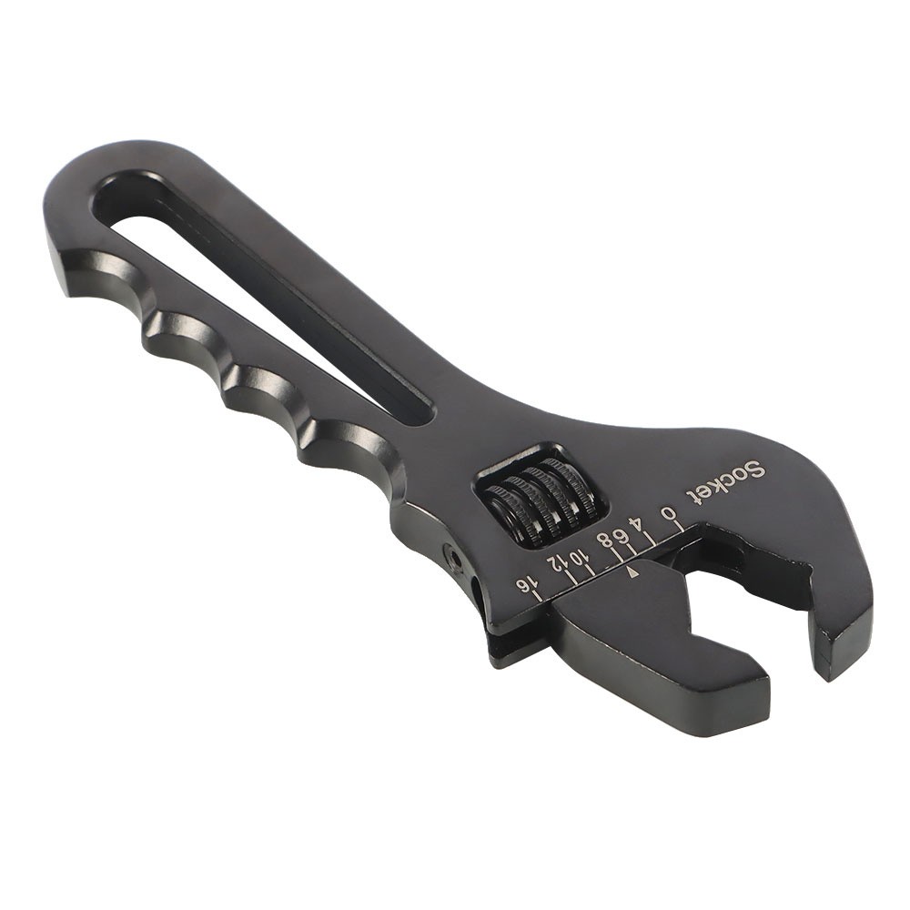 Hose Fitting Wrench Spanner Lightweight Adjustable Aluminum 3AN-16AN Black