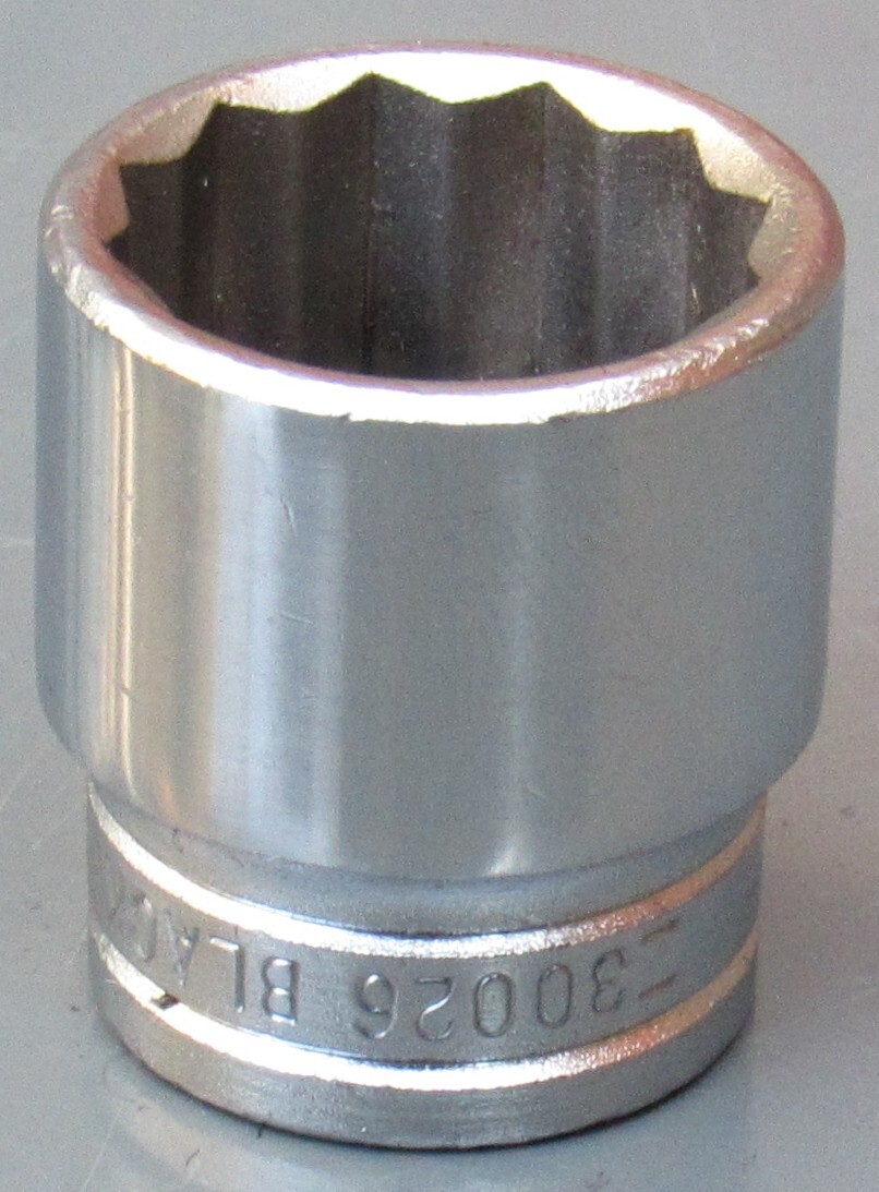 BLACKHAWK, CHROME SHALLOW SOCKET, 3/8″ DRIVE, 12 POINT, 13/16″ SAE, #30026