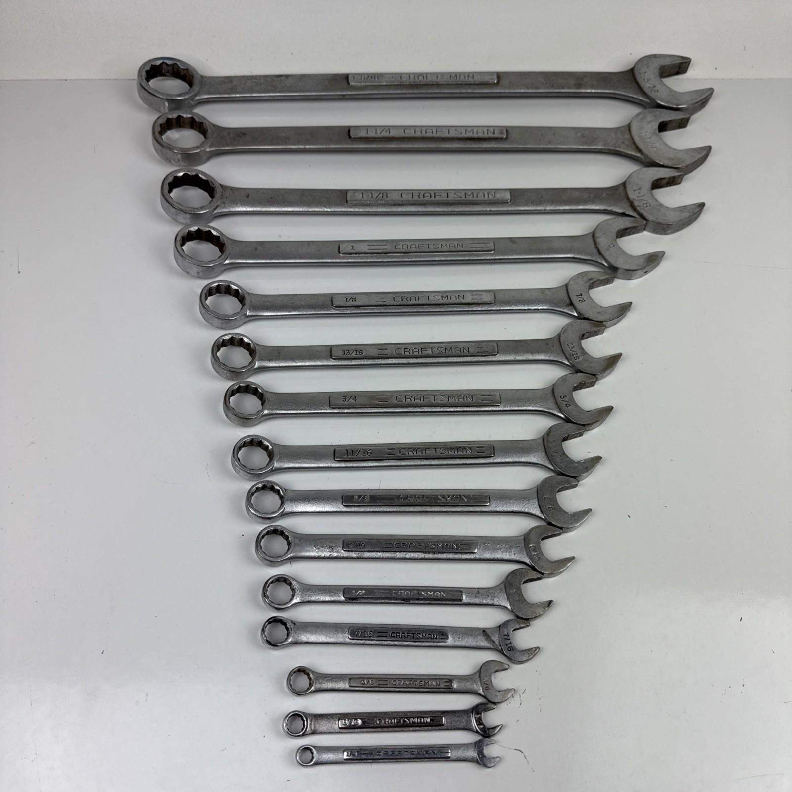 Craftsman SAE Combination Wrench Set USA 12 Pt 1/4″ 1 15/16” 15 Tools V&VV