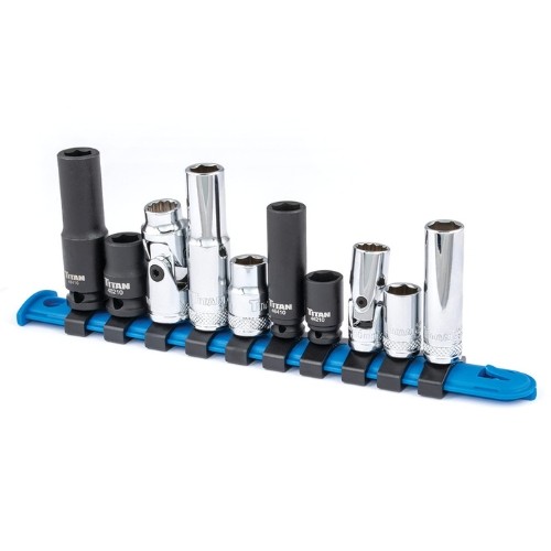 Titan 68660 10-Piece 10mm Socket Set, 1/4″ and 3/8″ Drive, Chrome Vanadium