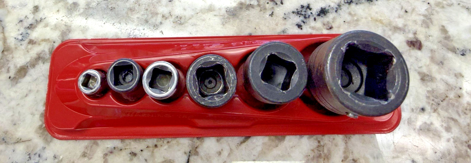 6 Pc Snap On Tools Adapters 1/4,3/8,1/2,3/4” Dr Set TA3,GFATIE, A2A,GLAFIF,GLA12