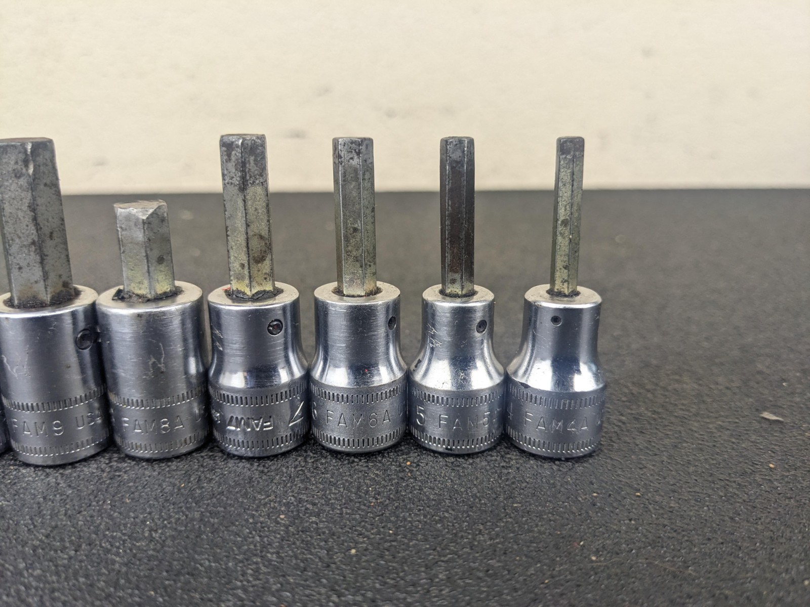 #bl350 Snap On 207EFAMY 7pc 3/8″ Drive Metric Hex Bit Socket Set 4-10mm