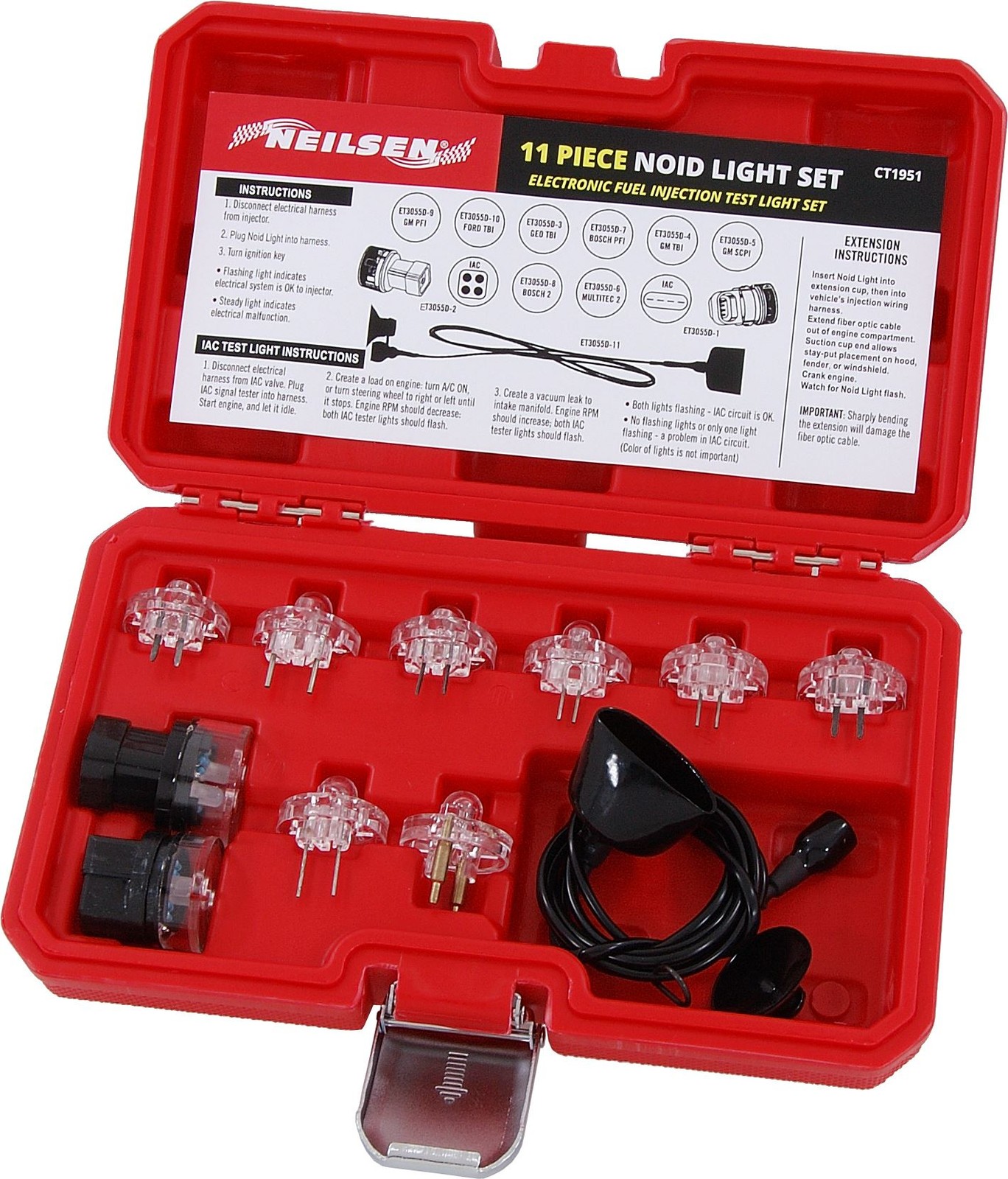 Deluxe Noid Light Set – 11pc Electronic Fuel Injection Test Light + Cable + Case