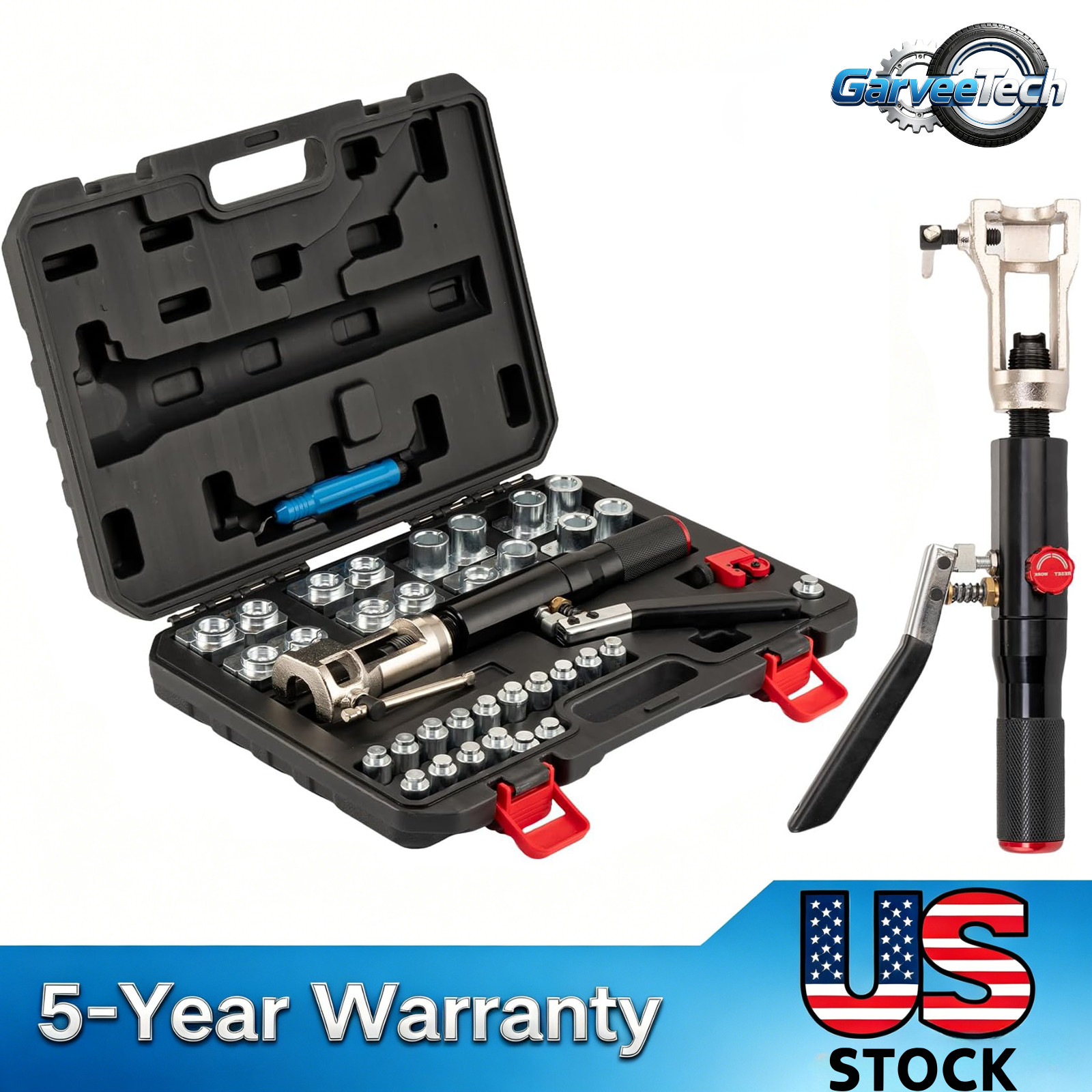 Hydraulic Brake Line Flaring Tool Kit w/ Cutter Leak-Proof Connection 32 PCS Kit