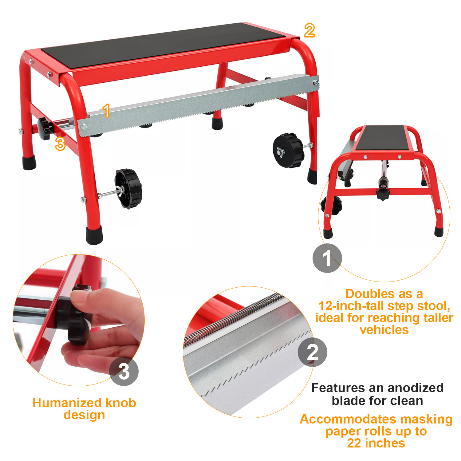 Mobile 18″ Masking Paper Machine Auto Body Paint Repair Shop Car Painting Prep