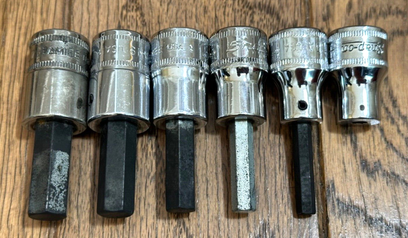 Snap On Tools USA Metric 4mm-10mm Socket 3/8″ Allen Key Hex Bit Driver Set Lot