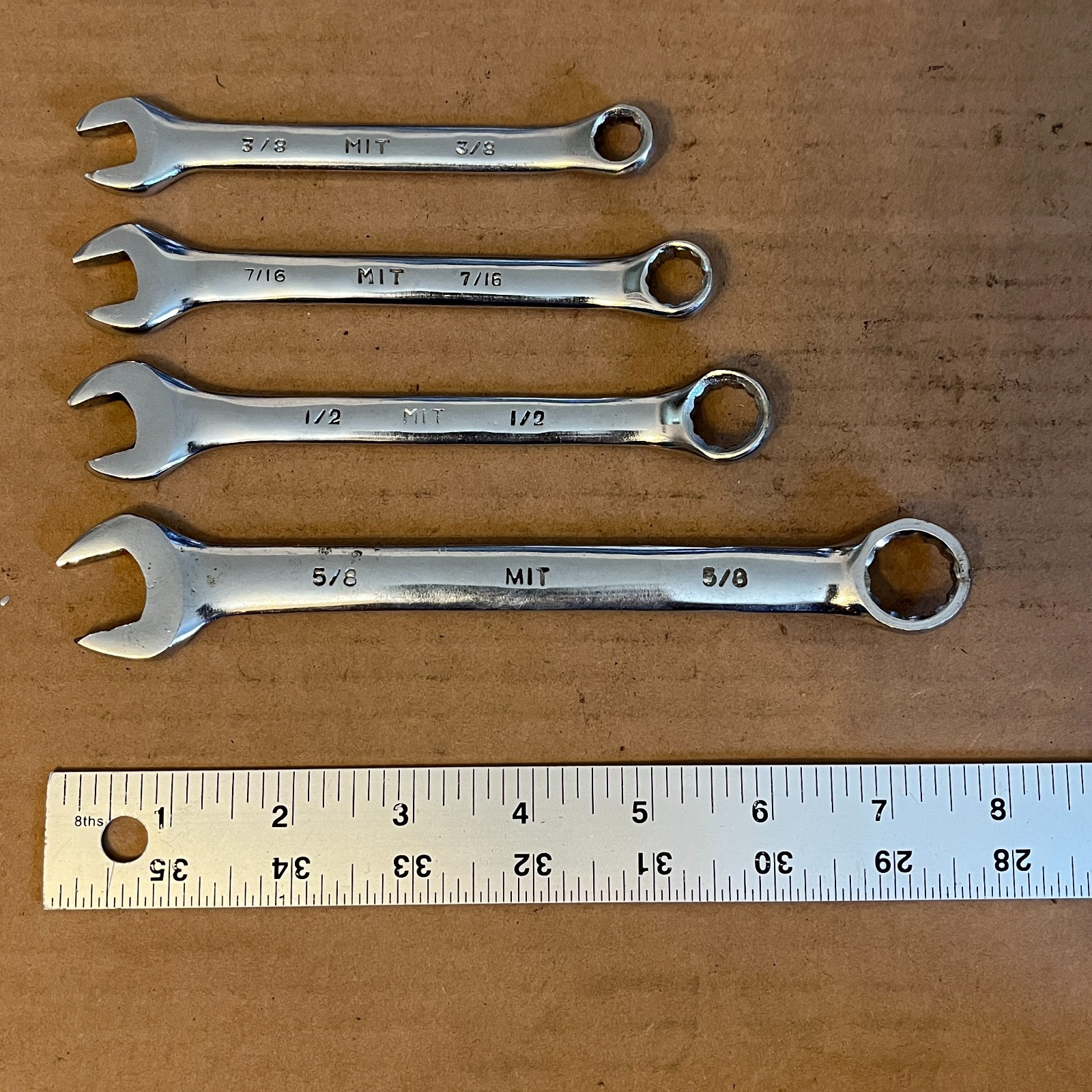 MIT Combination Wrench 4 pc Set 3/8″ – 5/8″ SAE Tool Set 12 pt