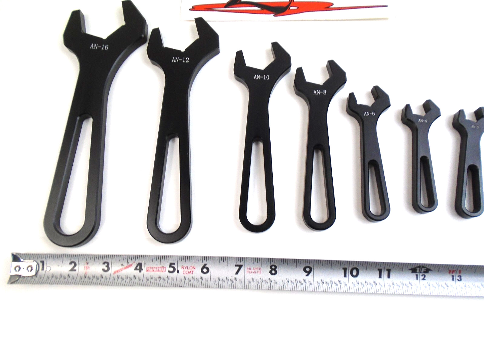 AN Fitting Wrench Set Black AN3 AN4 AN6 AN8 AN10 AN12 AN16, 7 Sizes W/ Vise Jaws