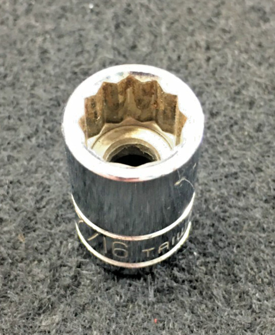 7/16”, 12 POINT, 3/8″ Drive Socket, Chrome Vanadium