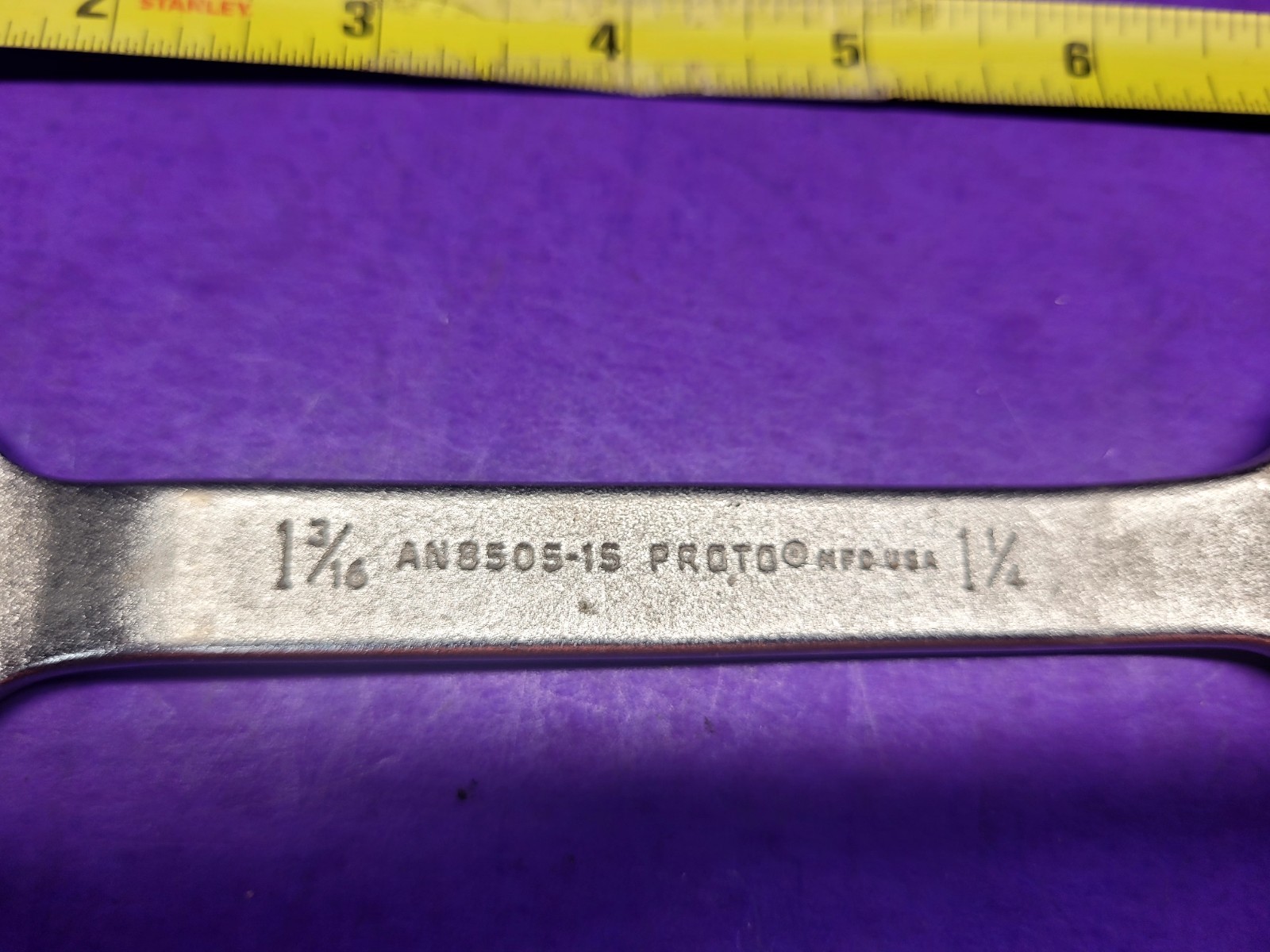 VINTAGE PROTO OFFSET OPEN END WRENCH 1-3/16- 1-1/4 AN8505-15. USA