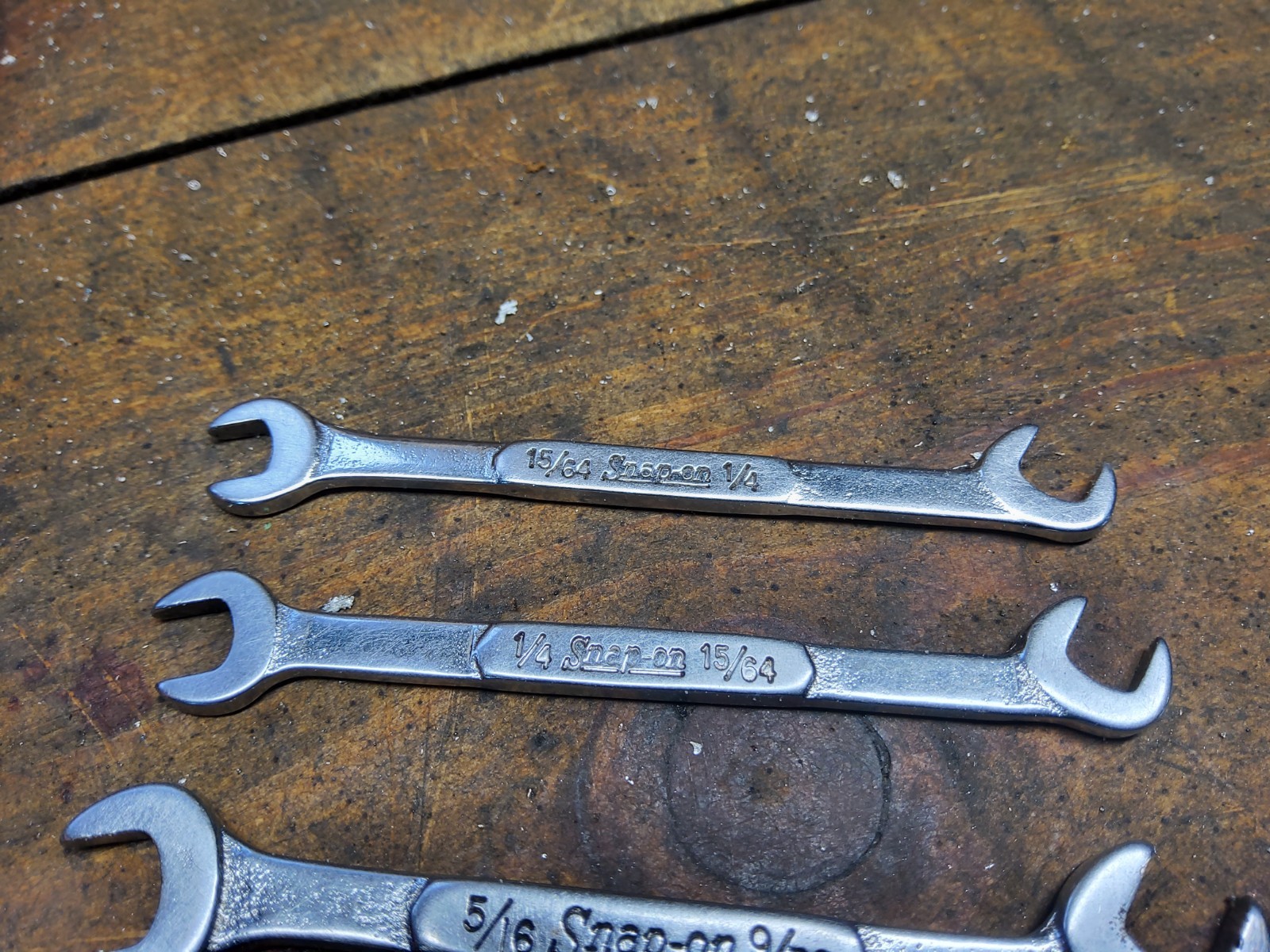 Snap On 4-piece DS-series 4-way Angle Open-End Midget Ignition Wrench Set USA