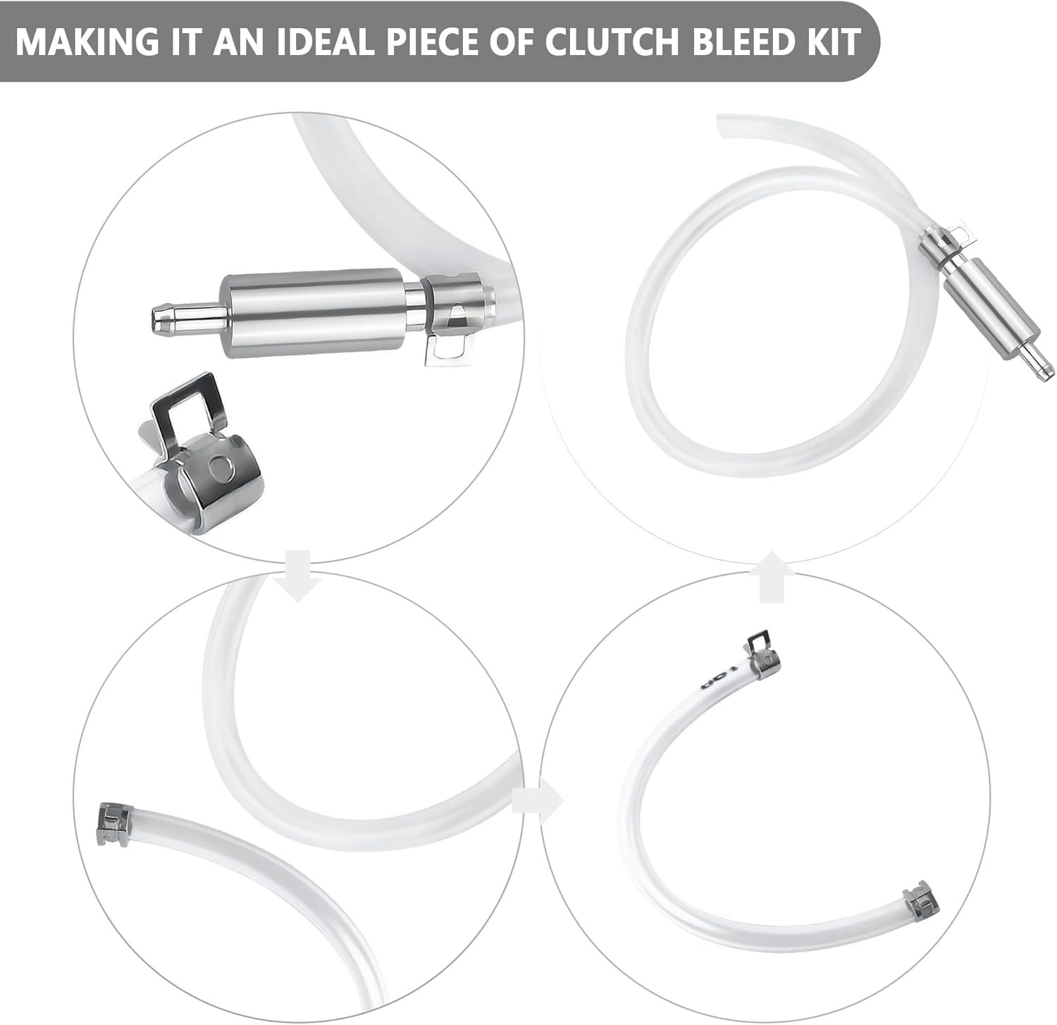 Efficient Brake Fluid Bleeder Kit – 1 Set with Hoses and Check Valve Included
