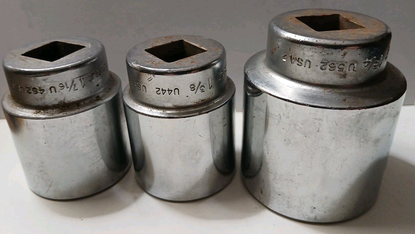 Blue Point Vtg U562 1 3/4″, U462 1 7/16″, U442 1 3/8″ SAE Socket Lot of 3