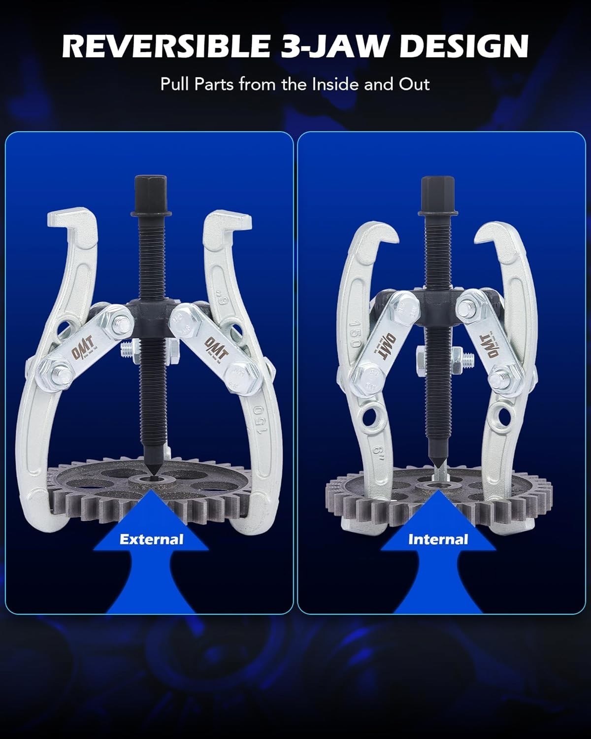Versatile 3-Piece Gear Puller Kit – 3″, 4″, & 6″ for Easy Component Removal