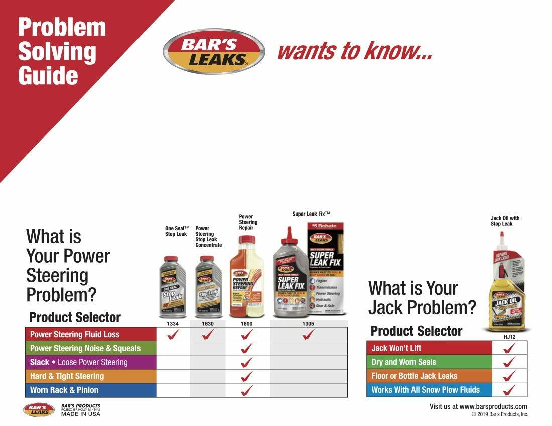 Bar’s Leaks 1600 Power Steering Repair – 16 oz.