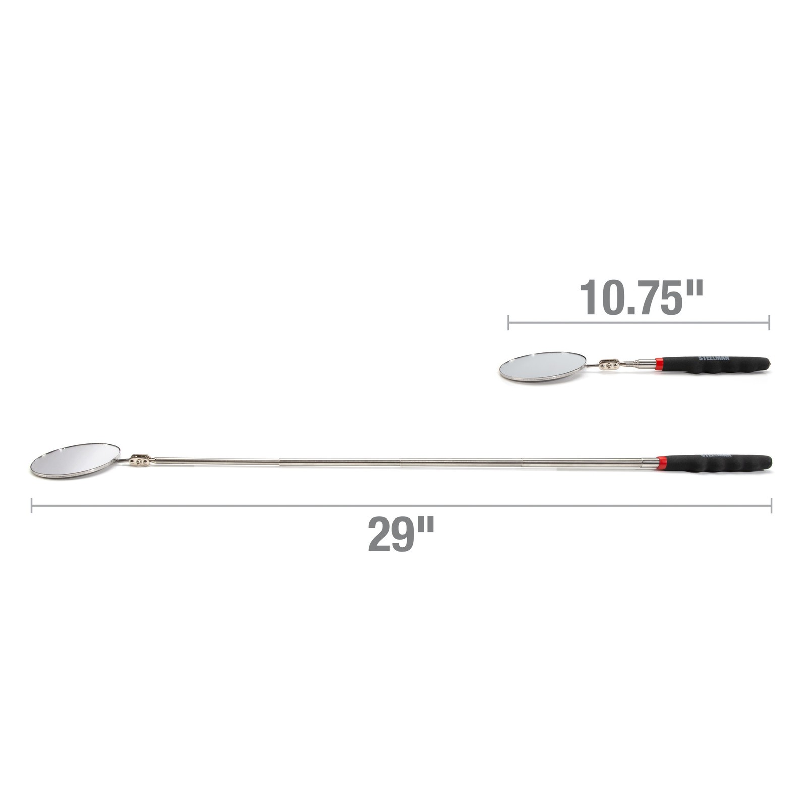 29 in. Telescoping 3.25 in. Round Inspection Mirror (2-Pack) 41820-CASE-2