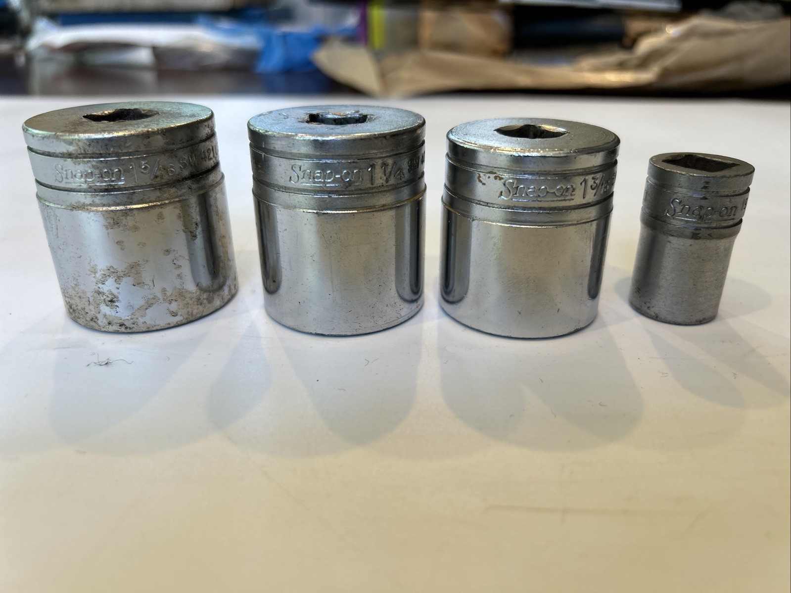 Snap-On 313SWYA Extended Set 1/2″ Dr 12pt SAE Shallow Socket SW421 SW401 SW381